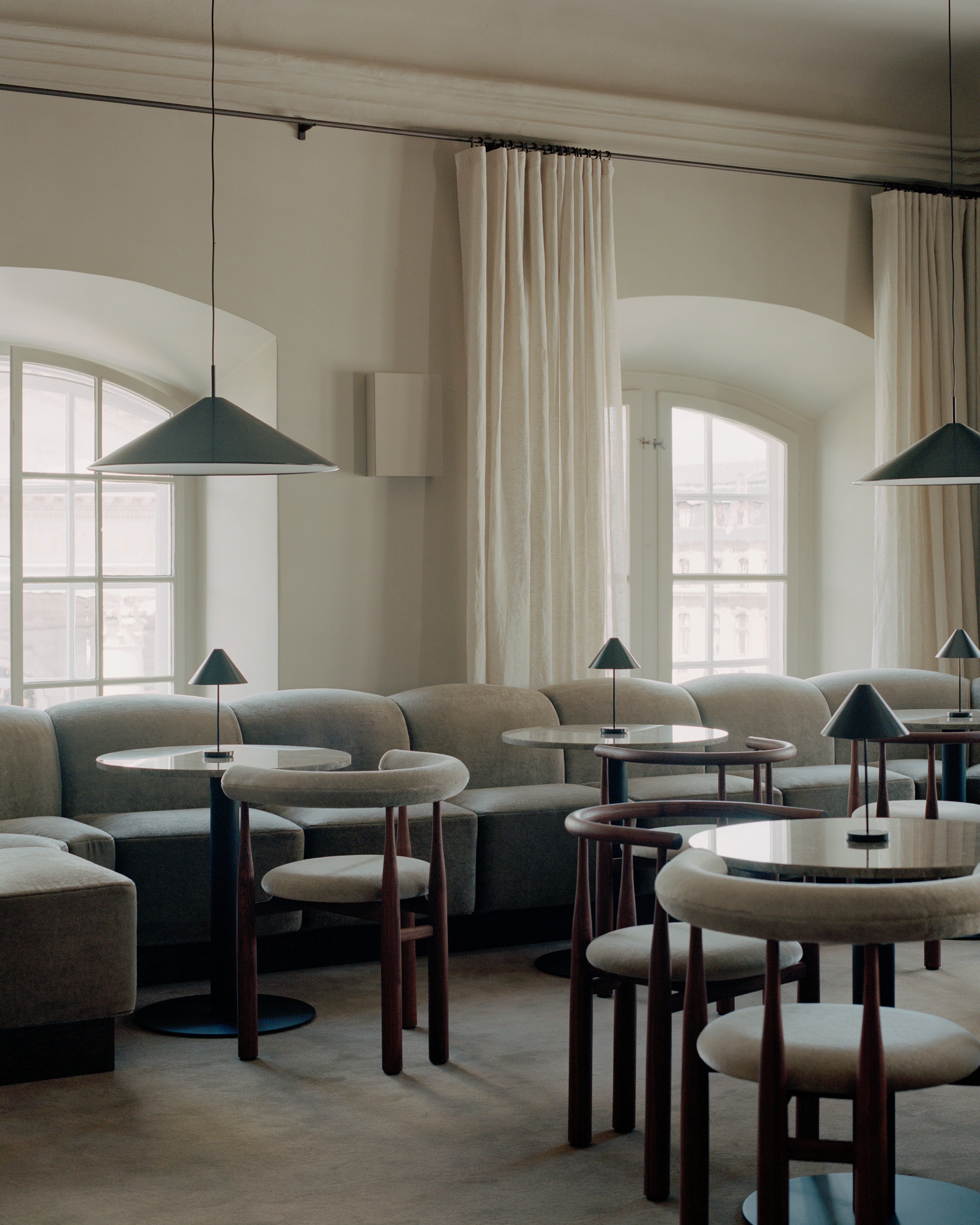 BUKOWSKI FULLY upholstered chair with walnut base