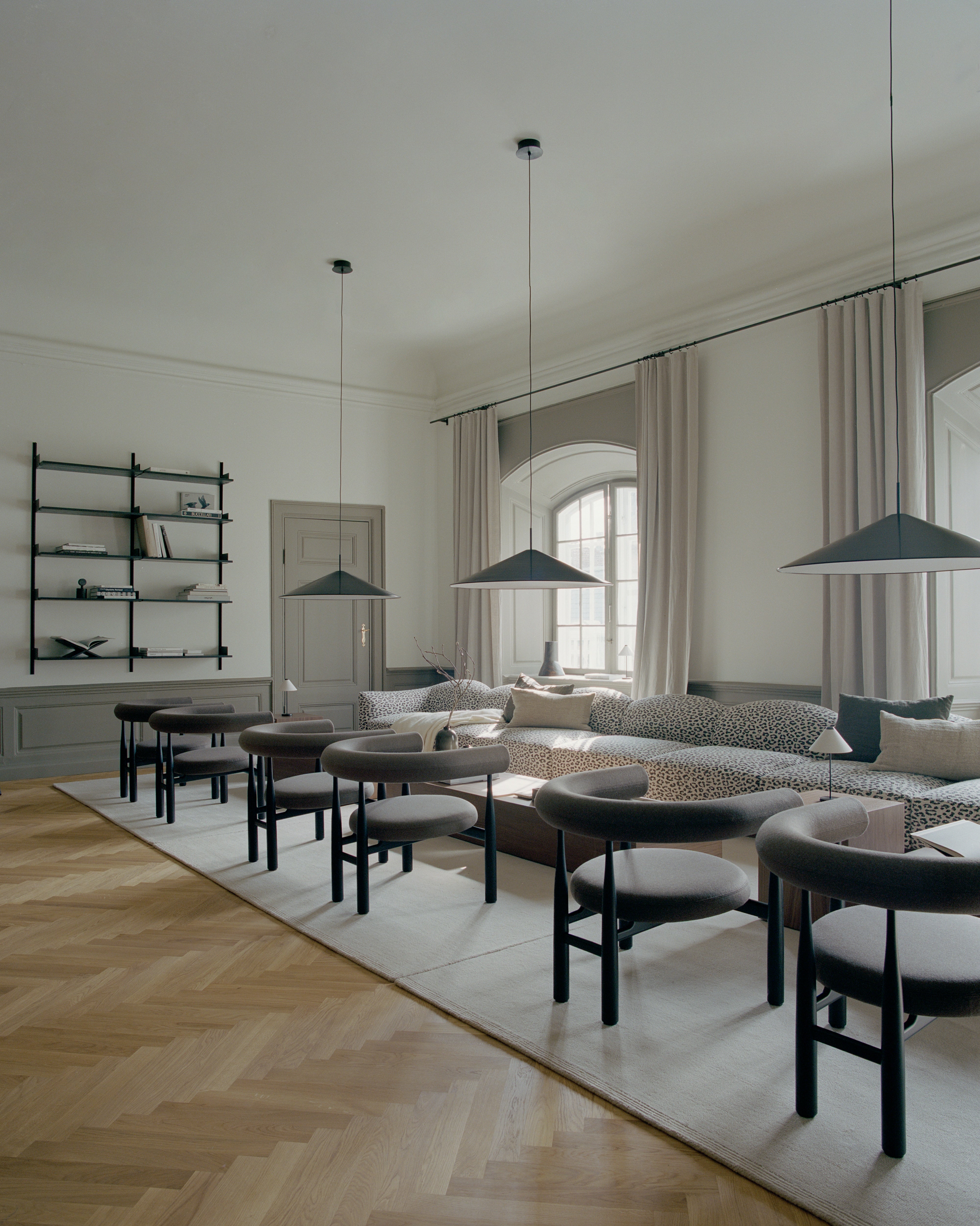 BUKOWSKI upholstered armchair with a black beech base