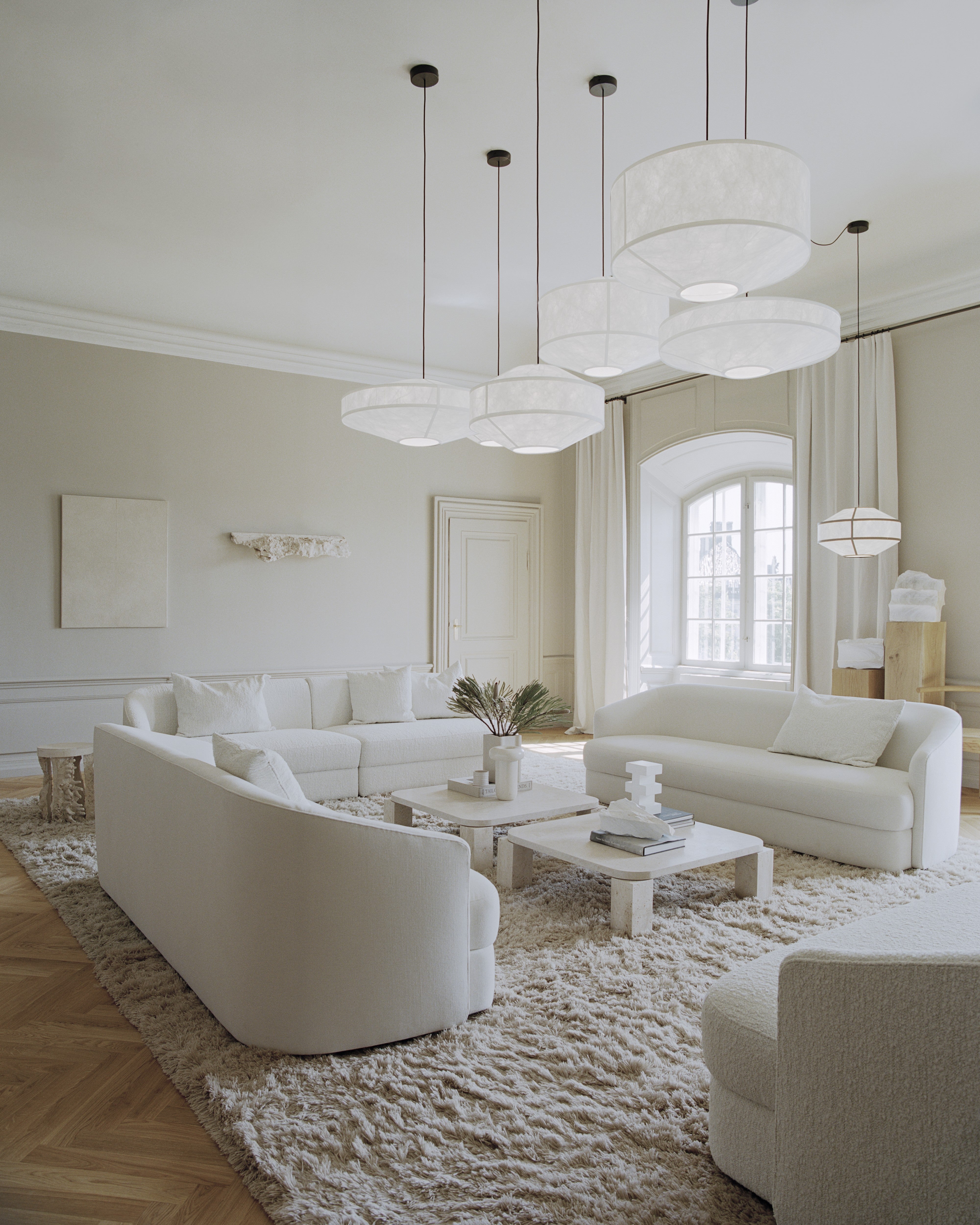 Závesná lampa KITE biela