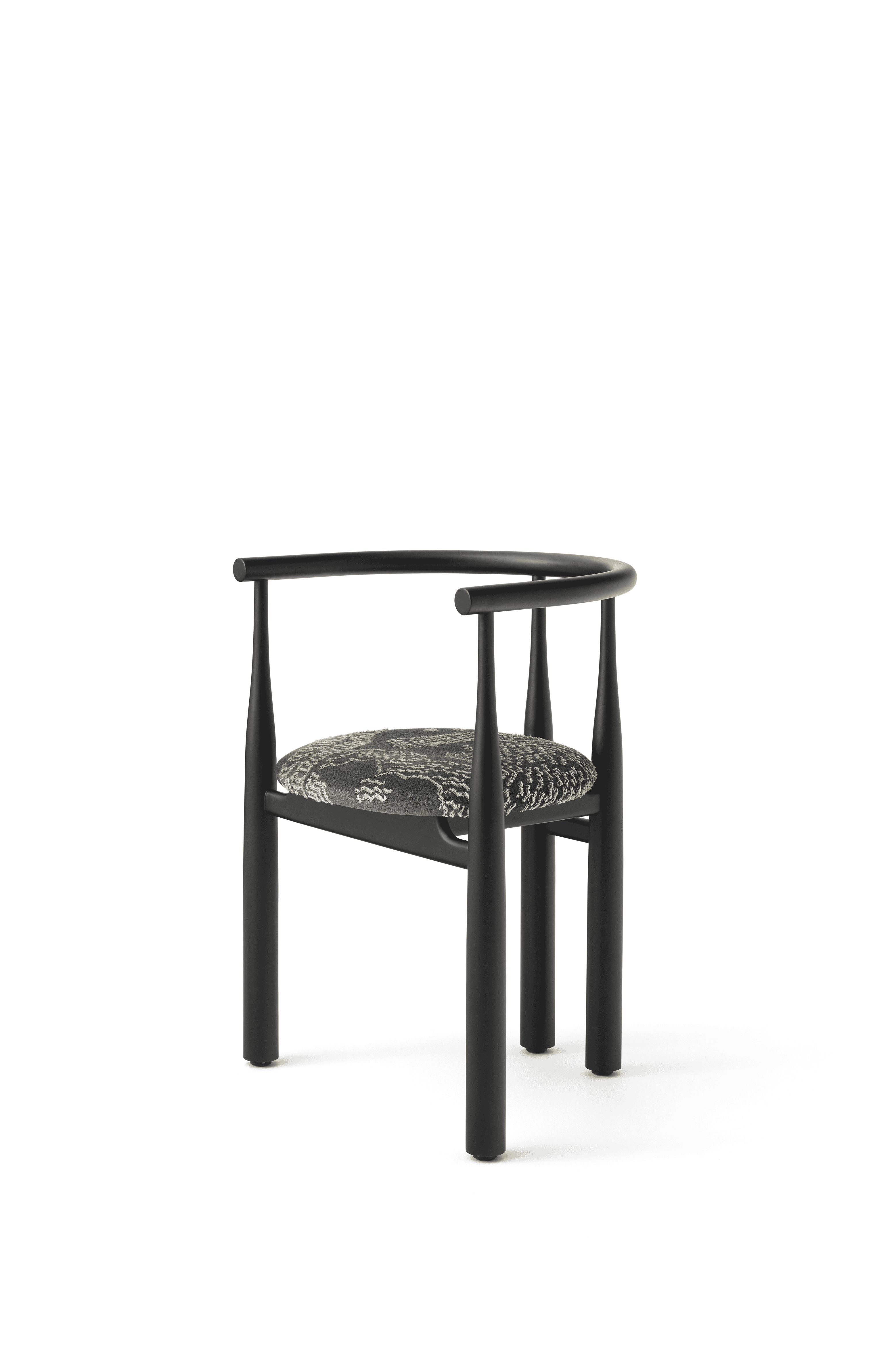 Bukowski chair upholstered with a black beech base