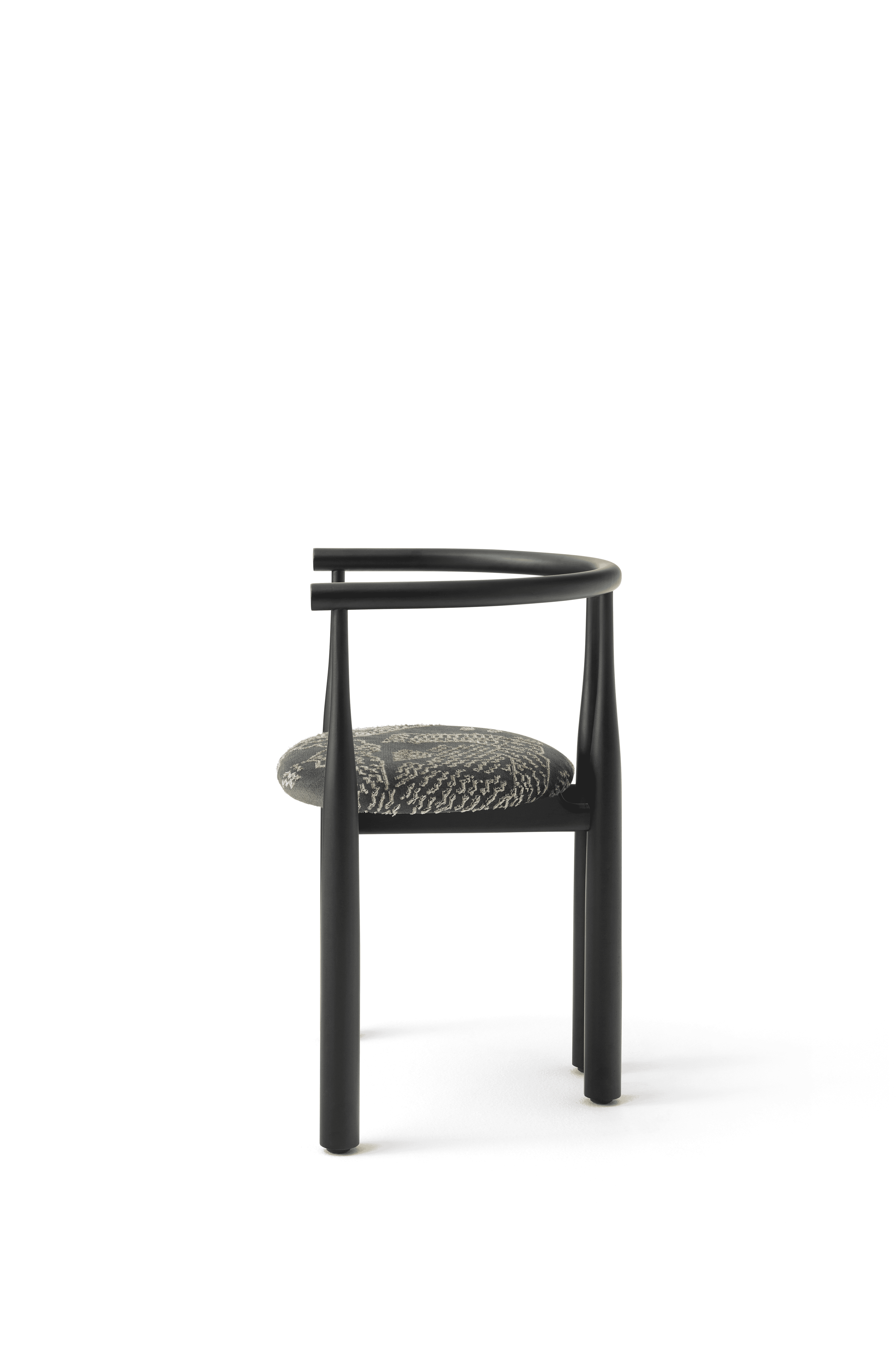 Bukowski chair upholstered with a black beech base
