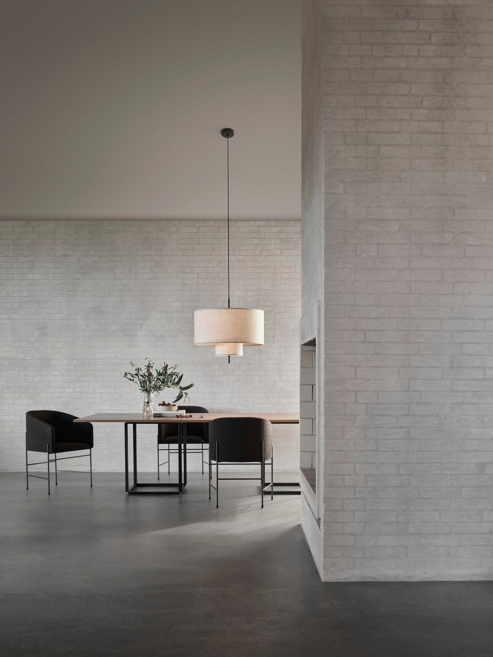 Beige margin hanging lamp