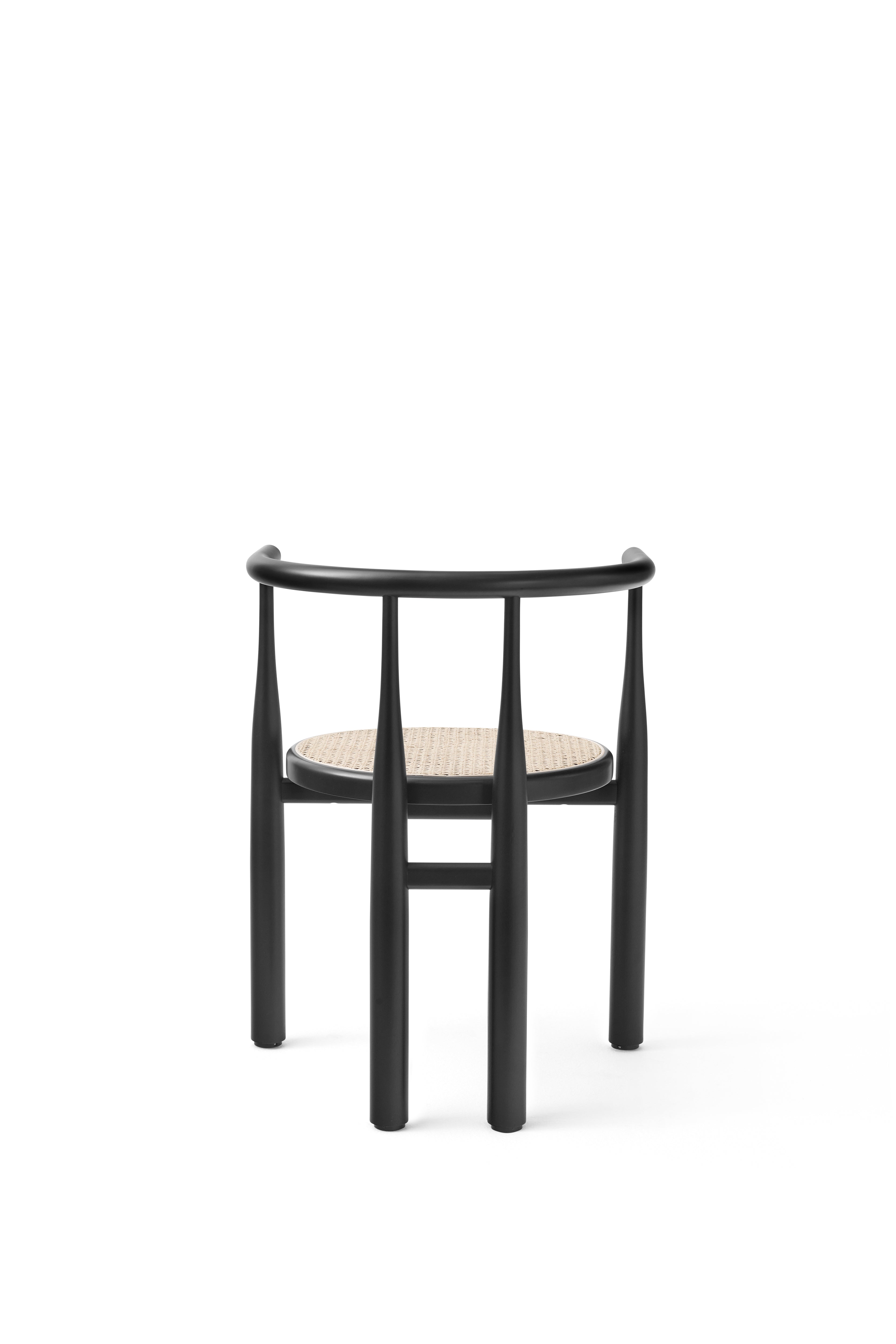 Bukowski chair braided seat with a black beech base