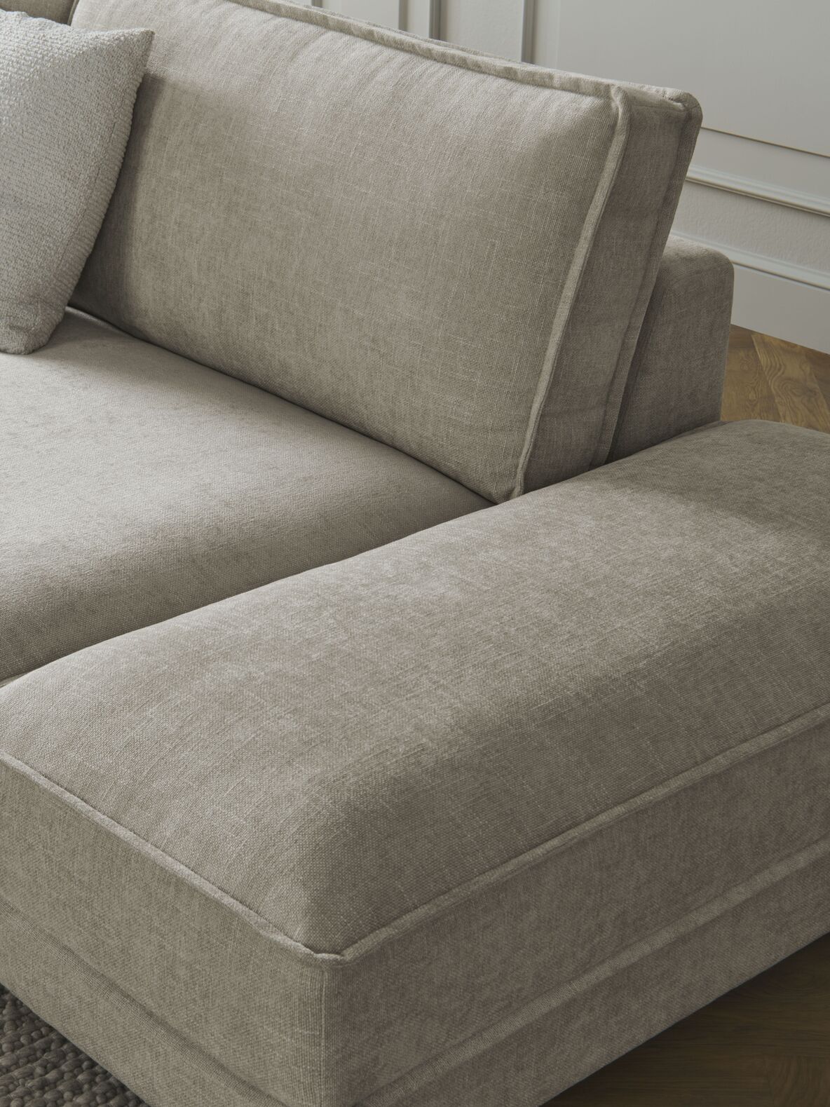 Puf NOORA COMBI s podstavou z bieleného dubového dreva