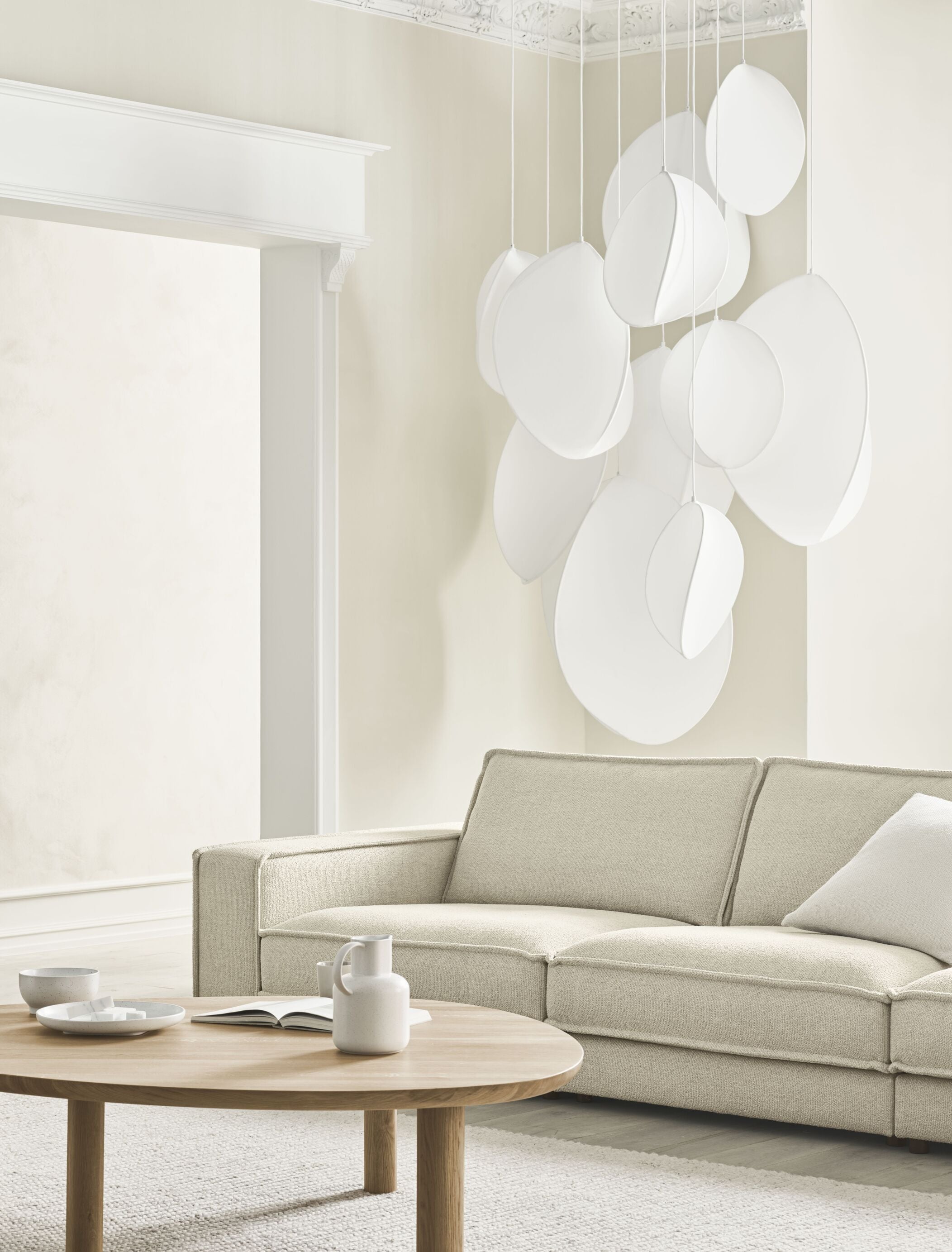 Rohová sedačka ľavostranná 3-modulová čalúnená NOORA s tmavou základňou