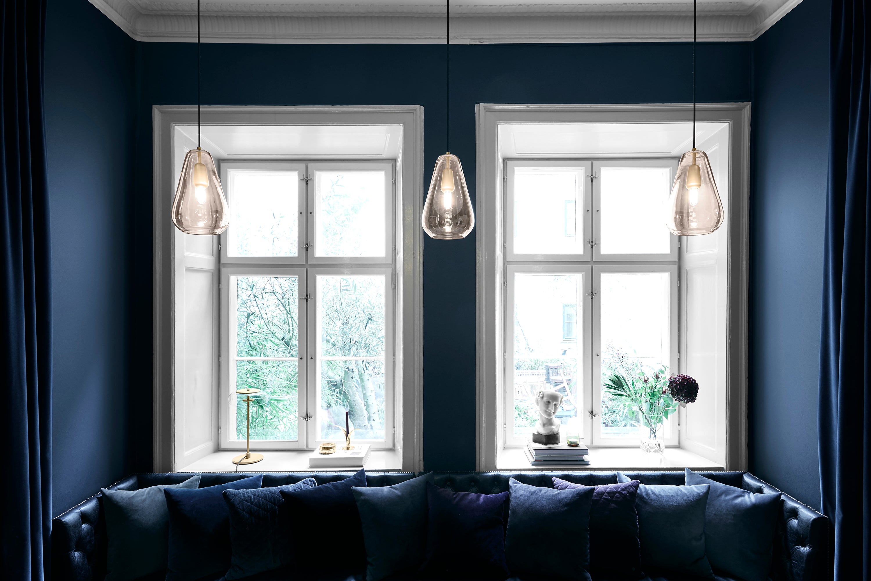 ANOLI Pendant Lamp in Gold with Gold Glass