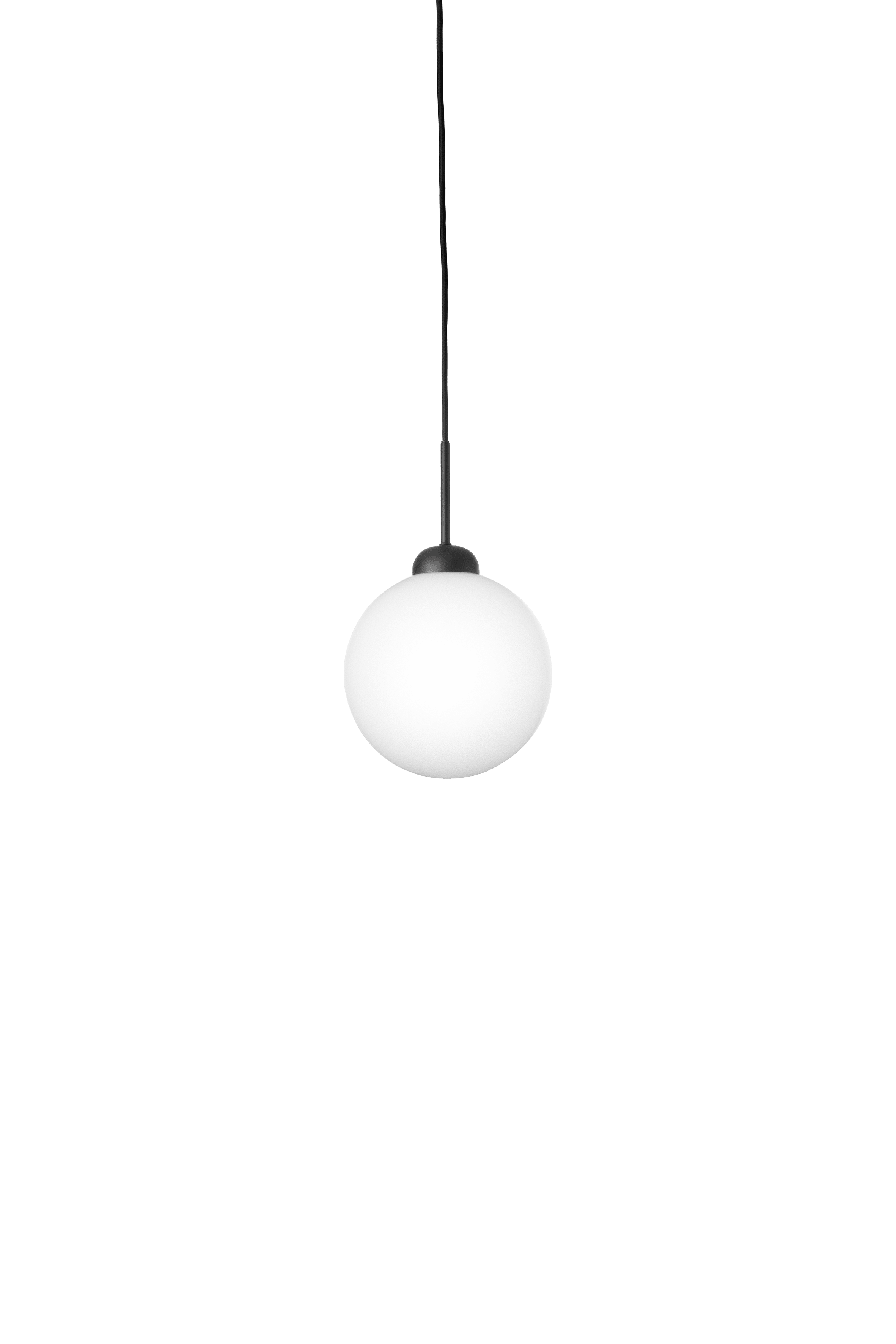 Závesná lampa APIALES čierna s opálovým sklom