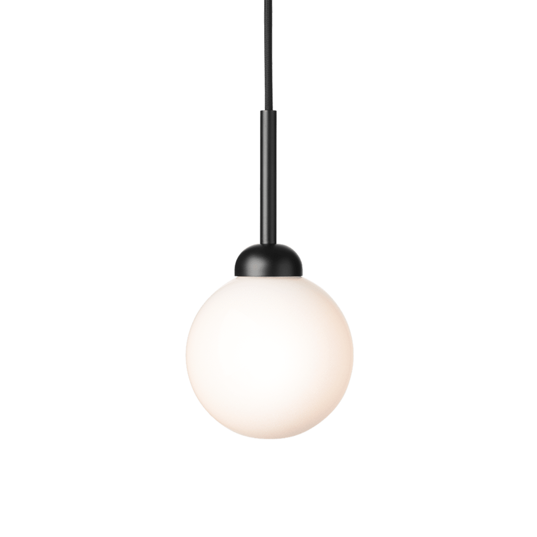 Závesná lampa APIALES čierna s opálovým sklom