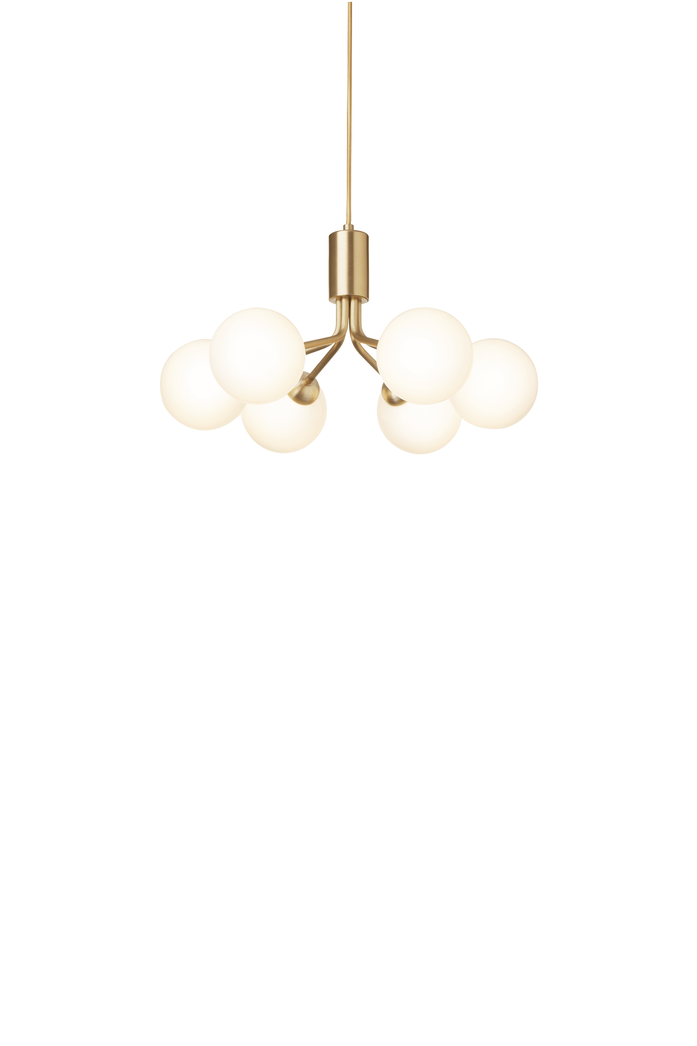 Lampa visiacá APIALES 6 mosadzná s opálovým sklom