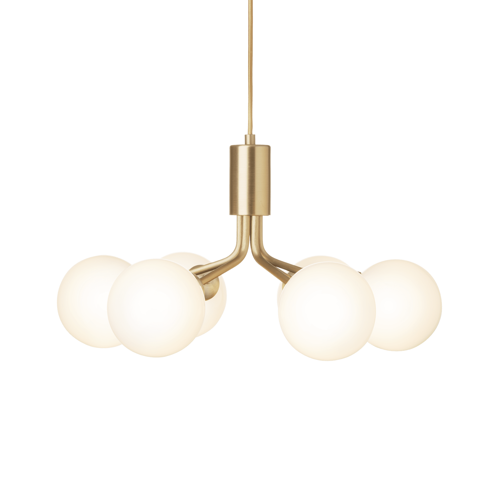 Lampa visiacá APIALES 6 mosadzná s opálovým sklom