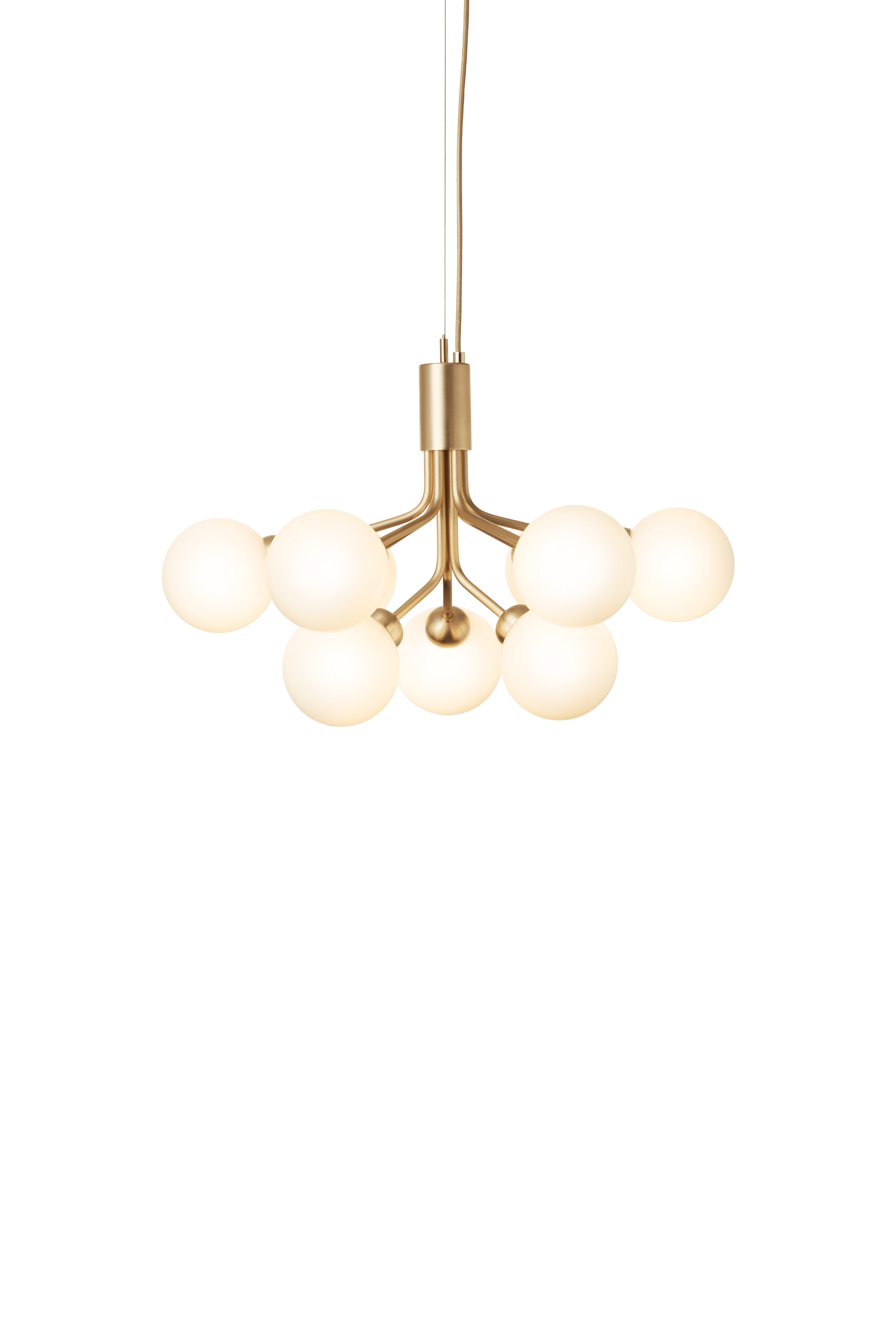 APIALES 9 Pendant Lamp in Brass with Opal Glass