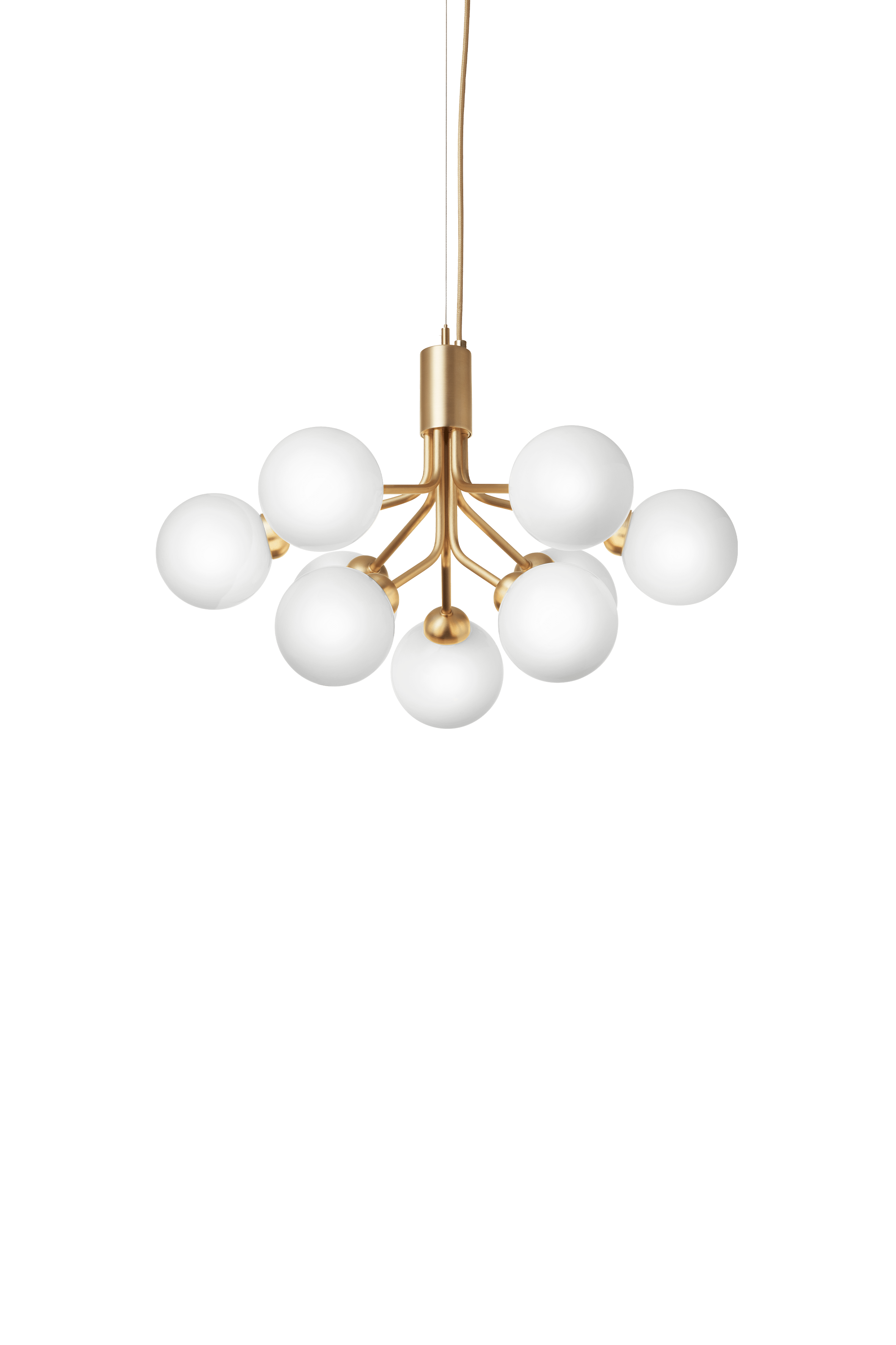 APIALES 9 Pendant Lamp in Brass with Opal Glass