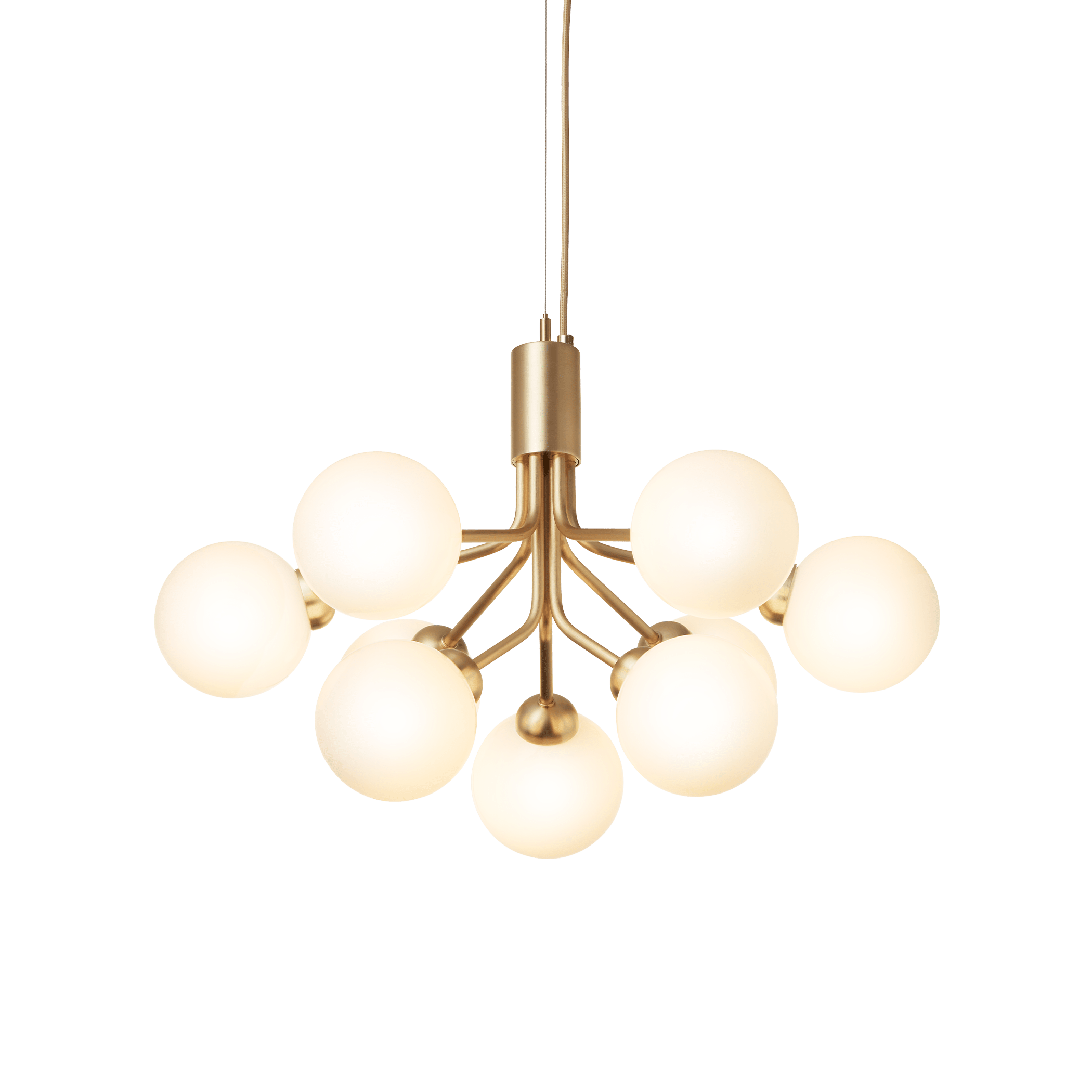APIALES 9 Pendant Lamp in Brass with Opal Glass