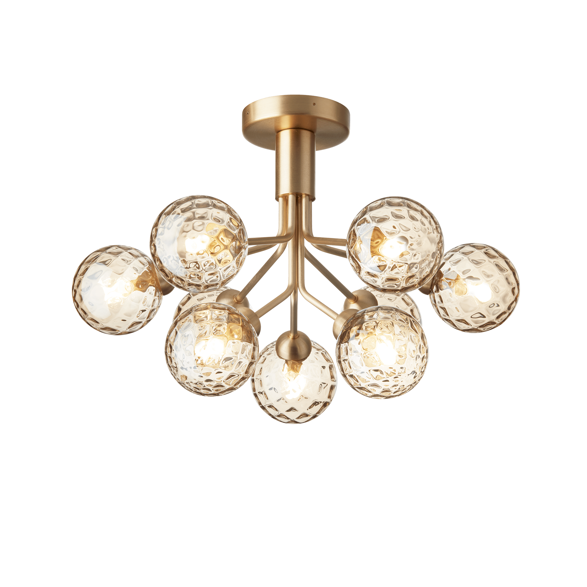 APIALES 9 Ceiling Lamp in Brass with Gold Glass