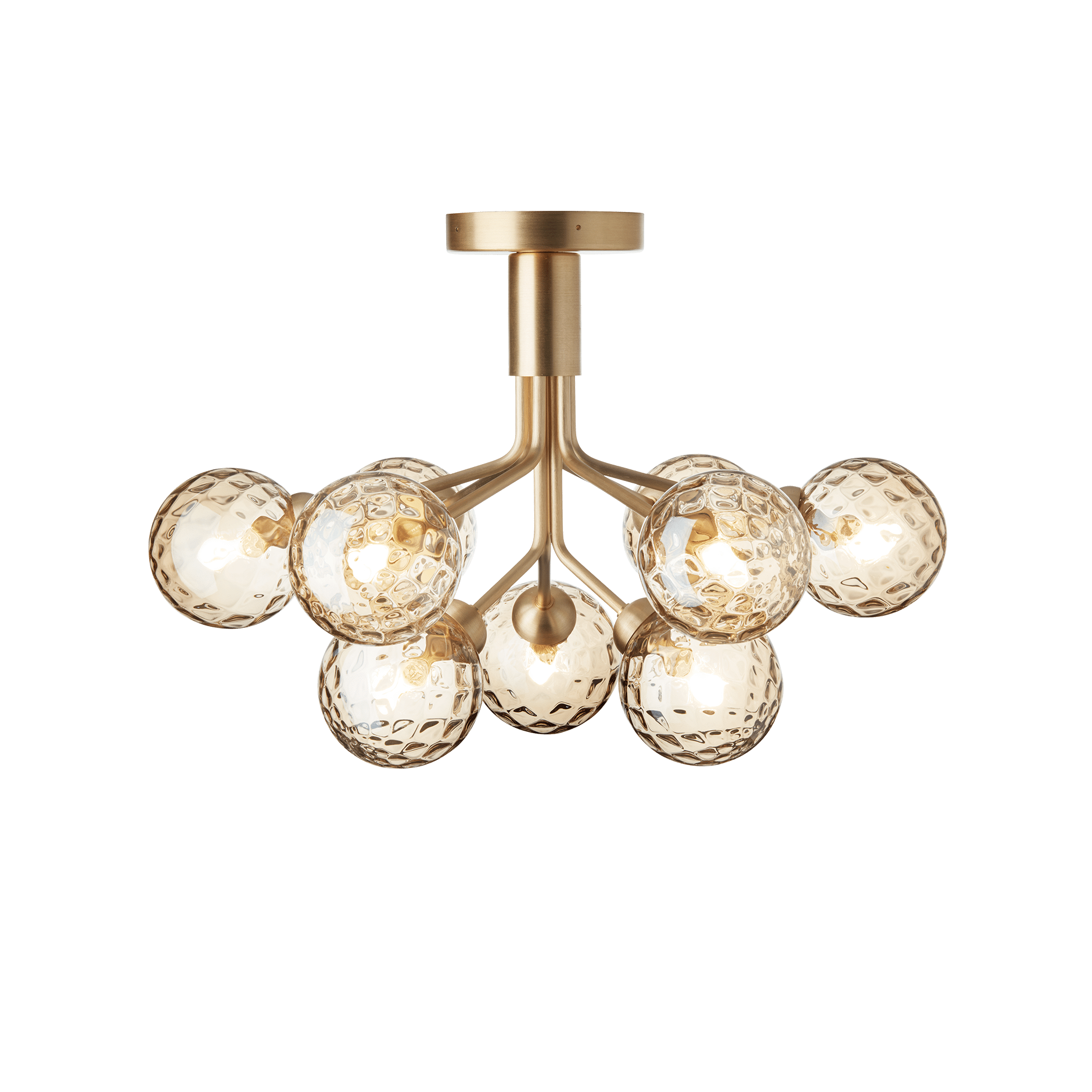 APIALES 9 Ceiling Lamp in Brass with Gold Glass