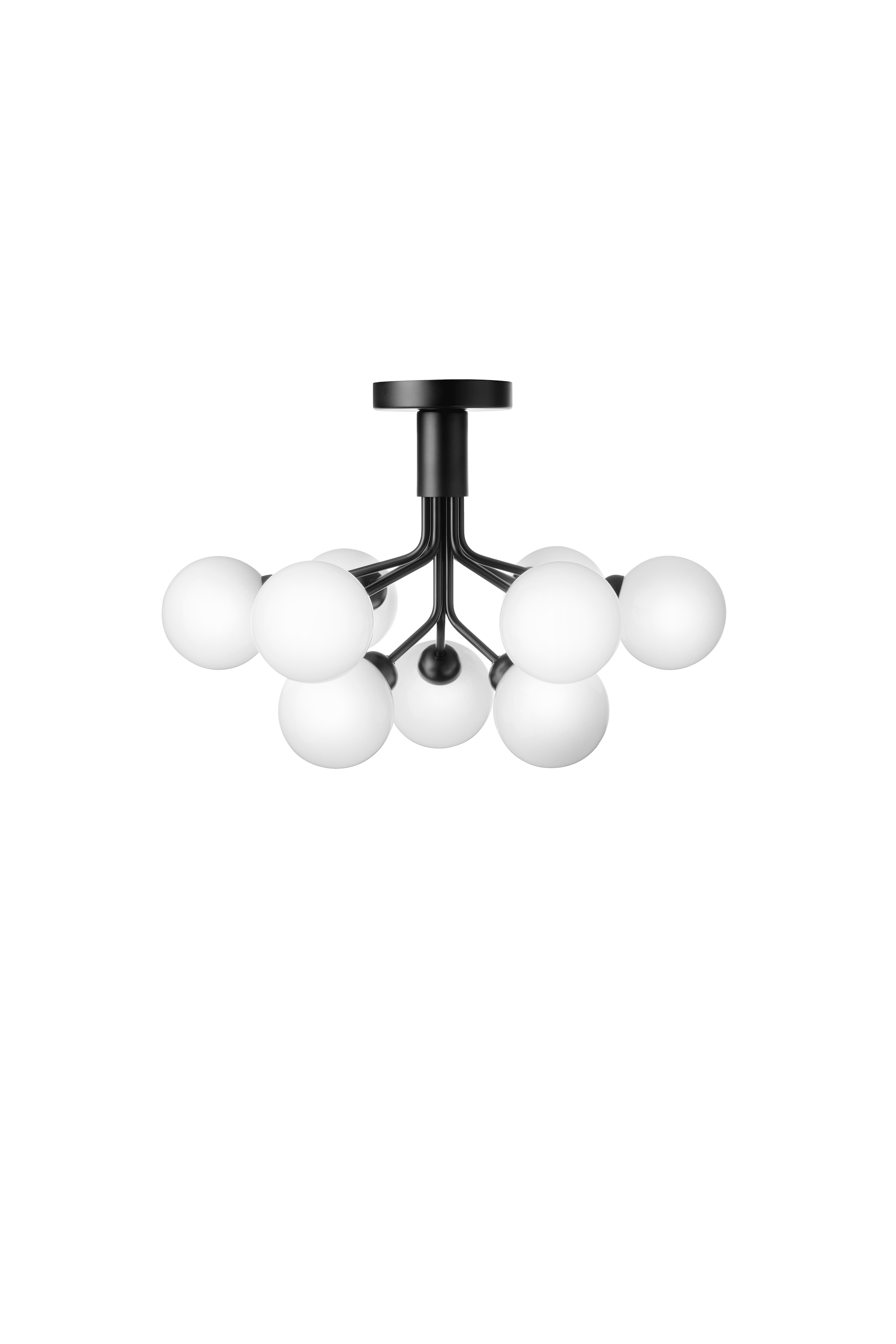 Lampa stropná APIALES 9 čierna s opálovým sklom