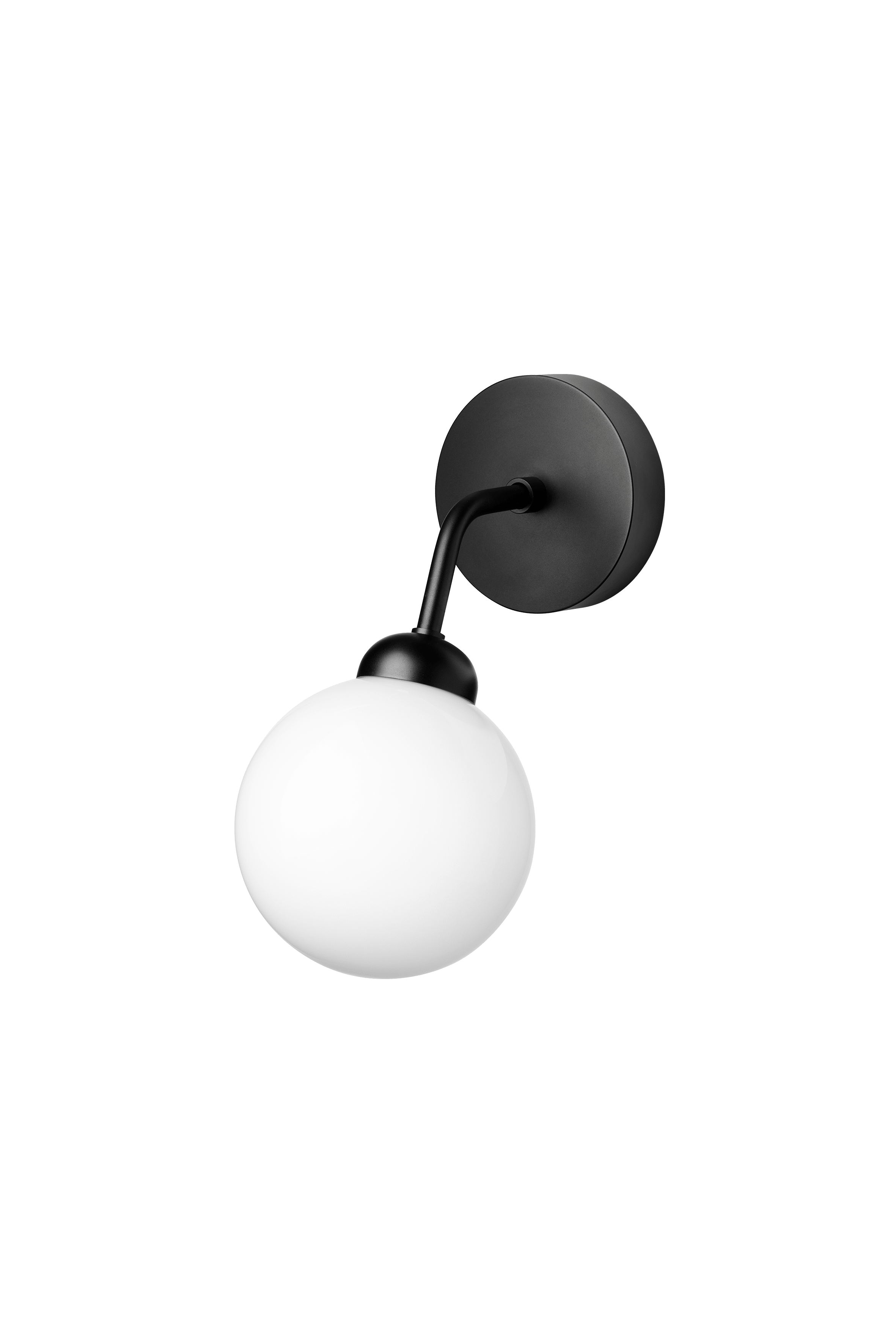 Nástenná lampa APIALES čierna s opálovým sklom