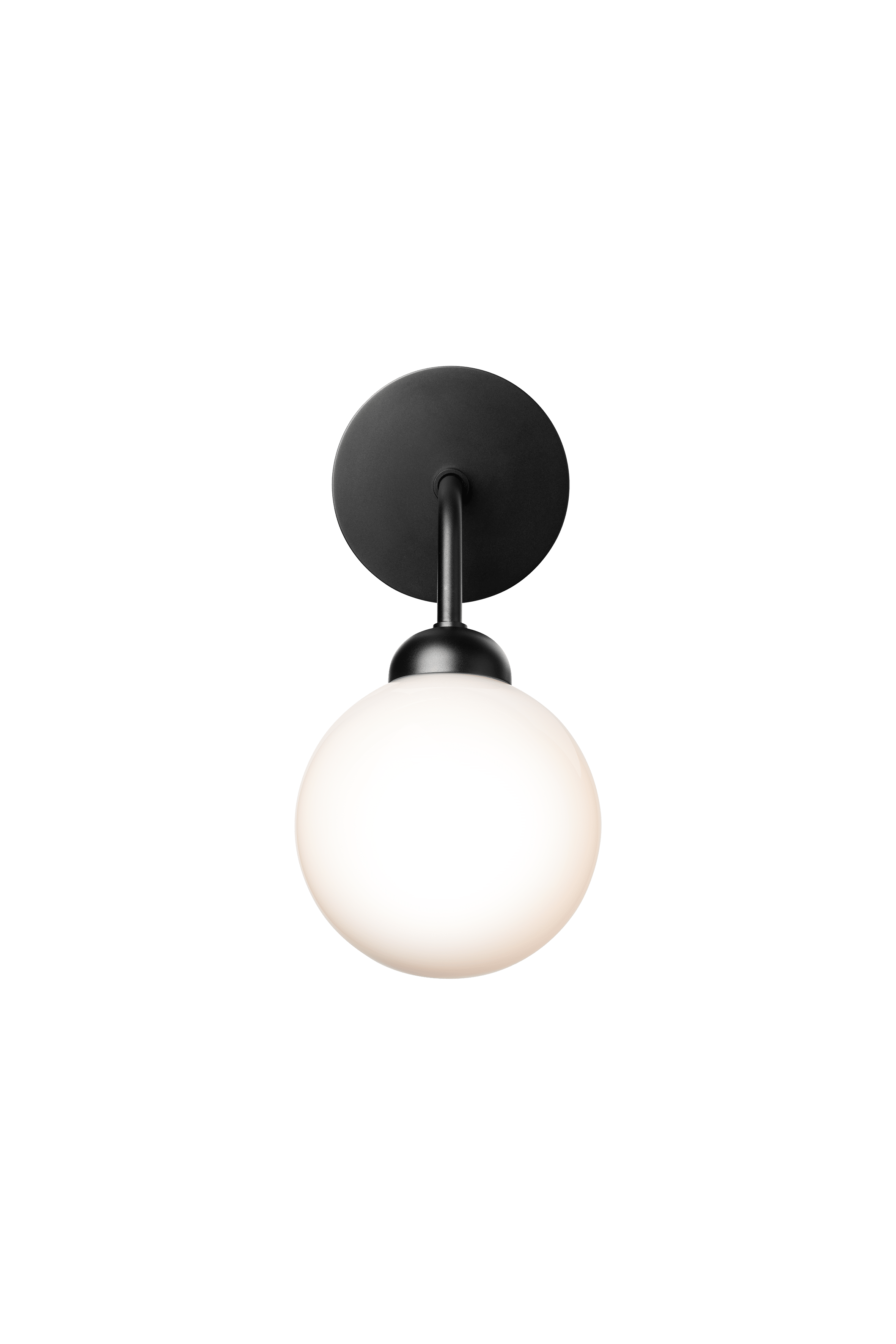 Nástenná lampa APIALES čierna s opálovým sklom