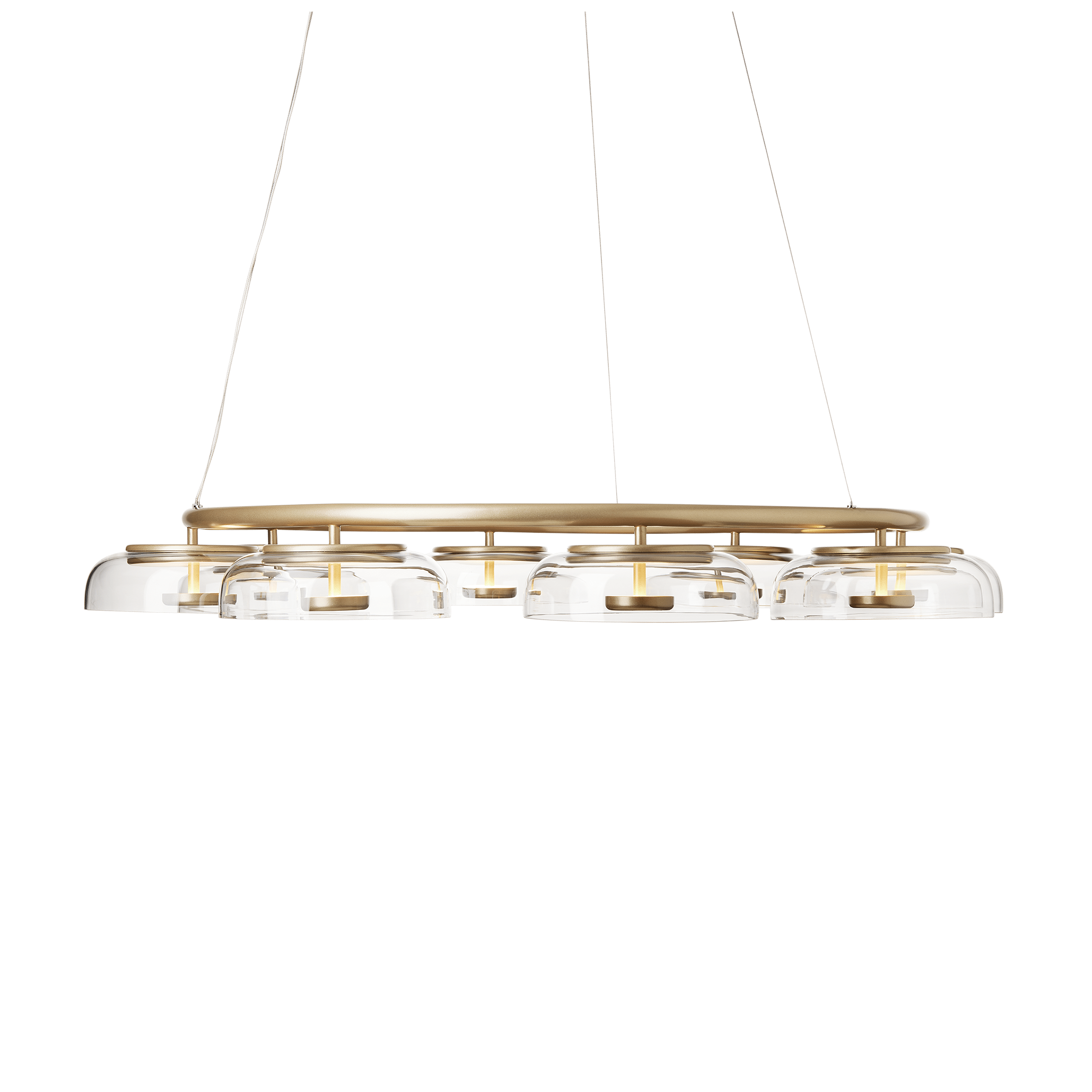 Luster BLOSSI 8 zlatý s transparentným sklom