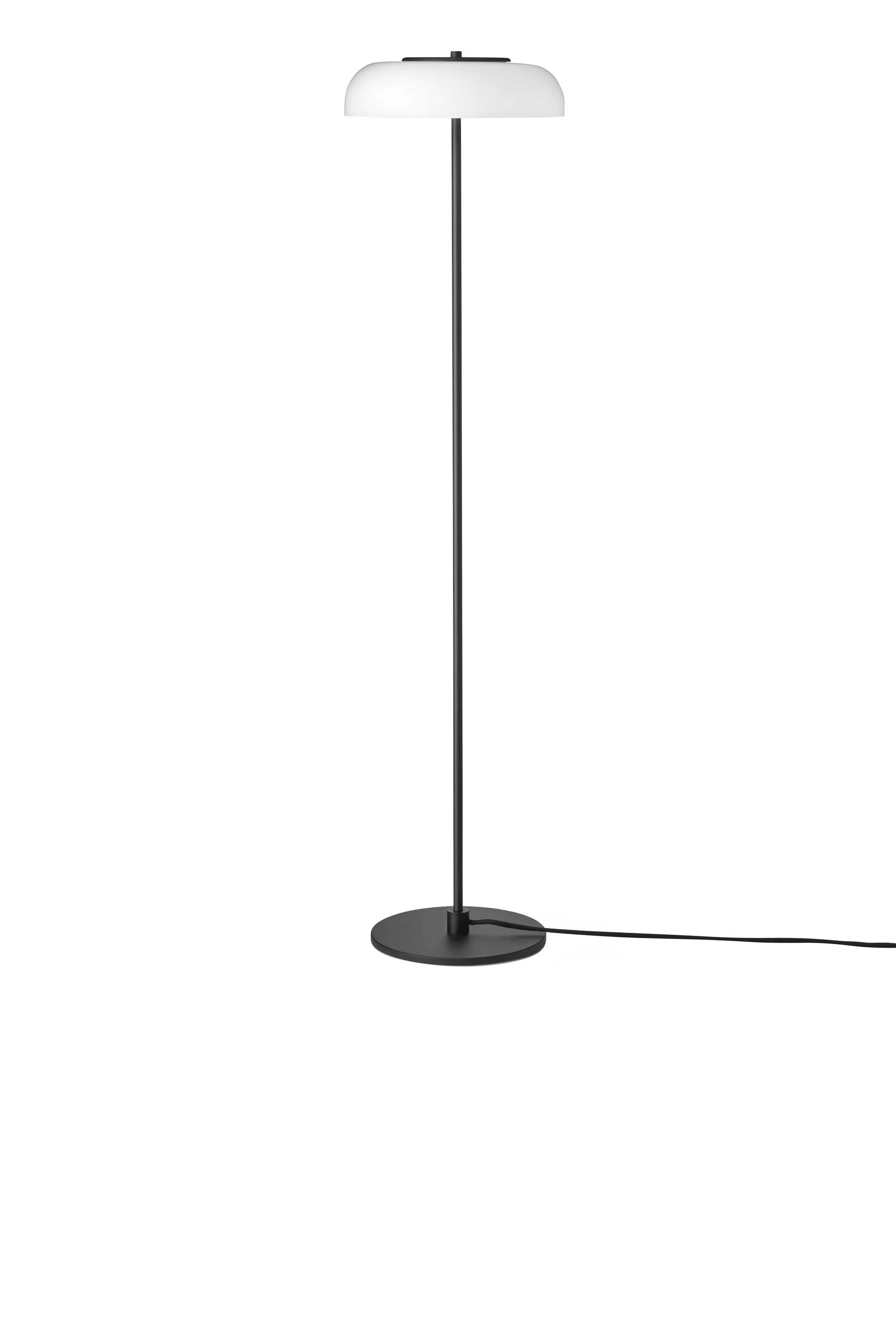 Podlahová lampa BLOSSI čierna s opálovým sklom