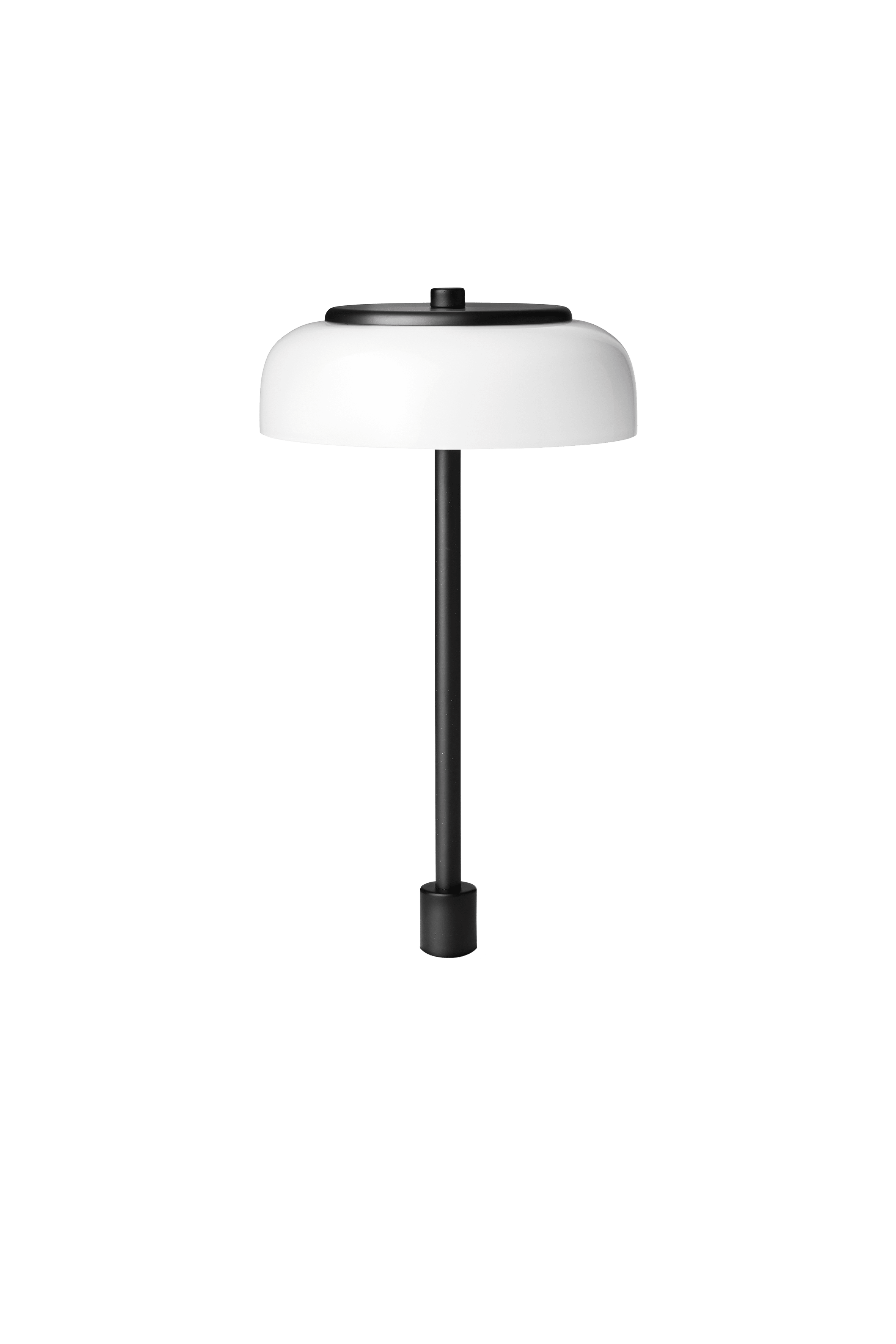 Stolná lampa BLOSSI čierna s opálovým sklom