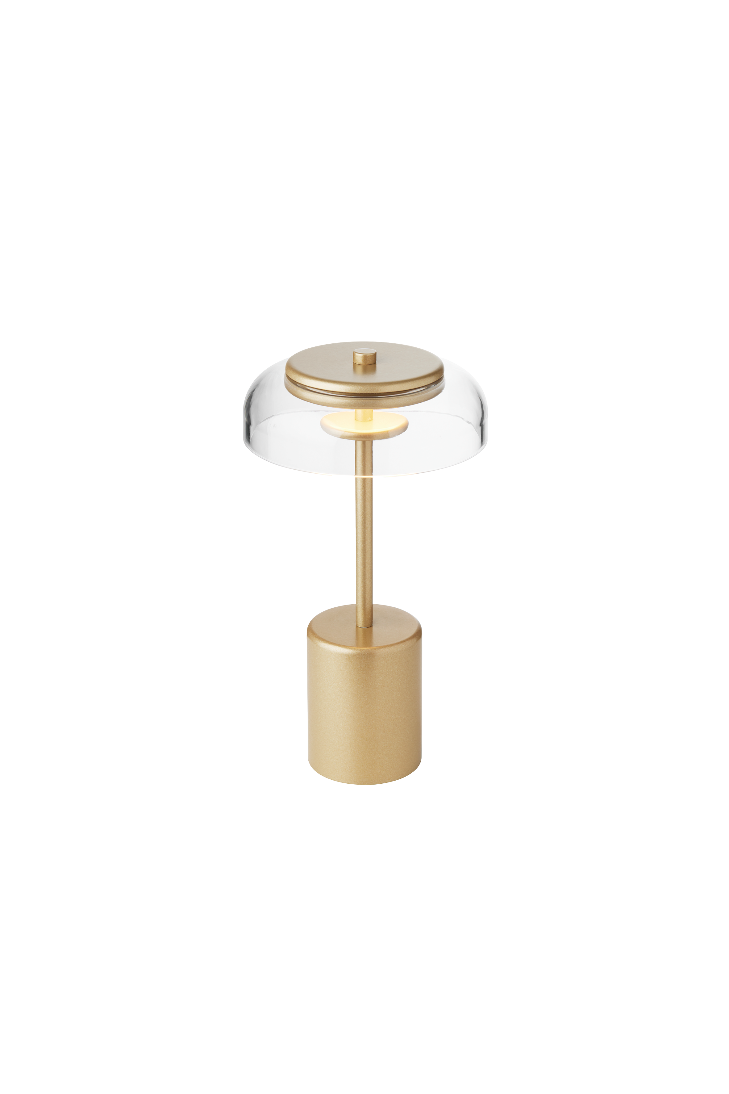 Prenosná lampa BLOSSI zlatá s priehľadným sklom