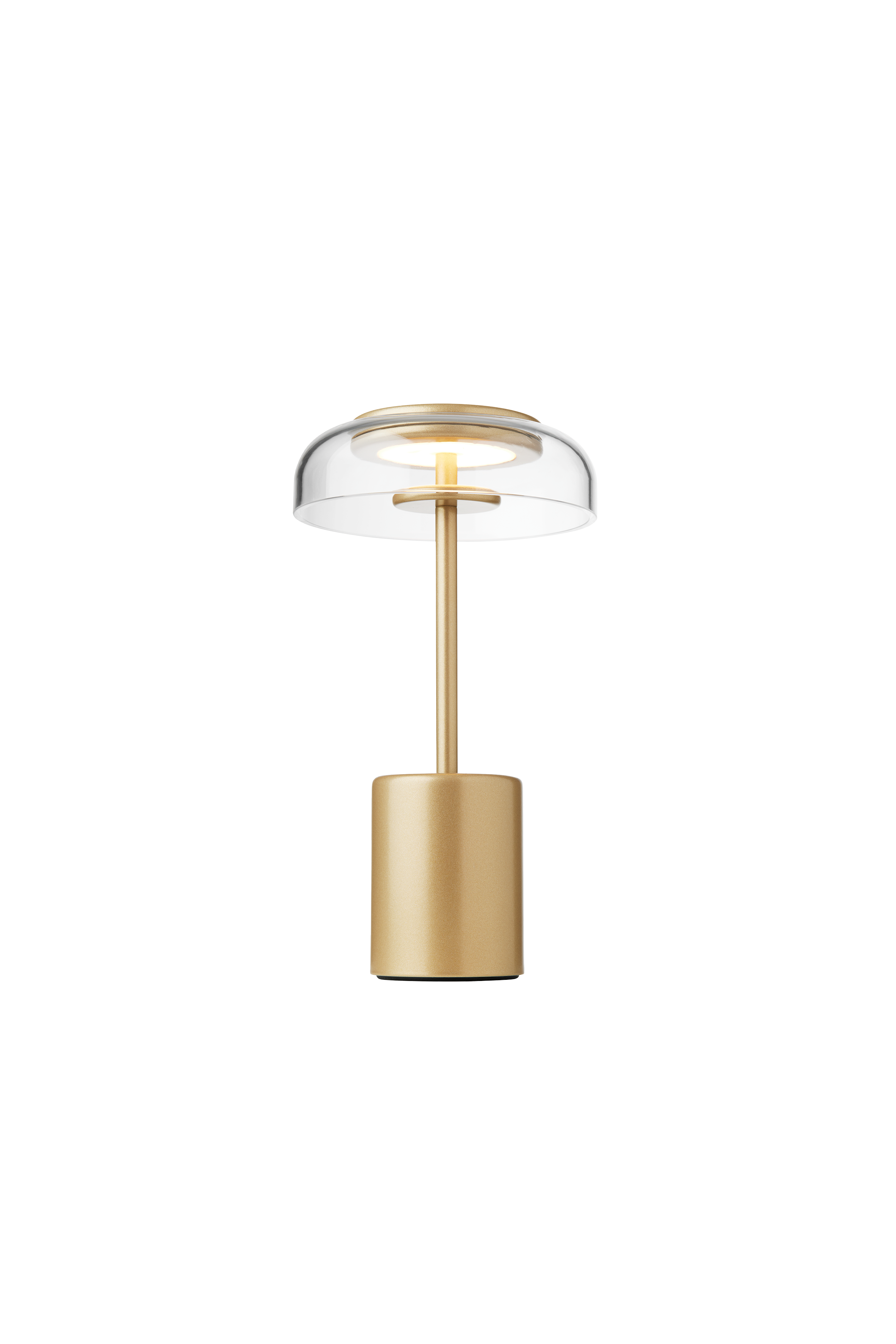 Prenosná lampa BLOSSI zlatá s priehľadným sklom