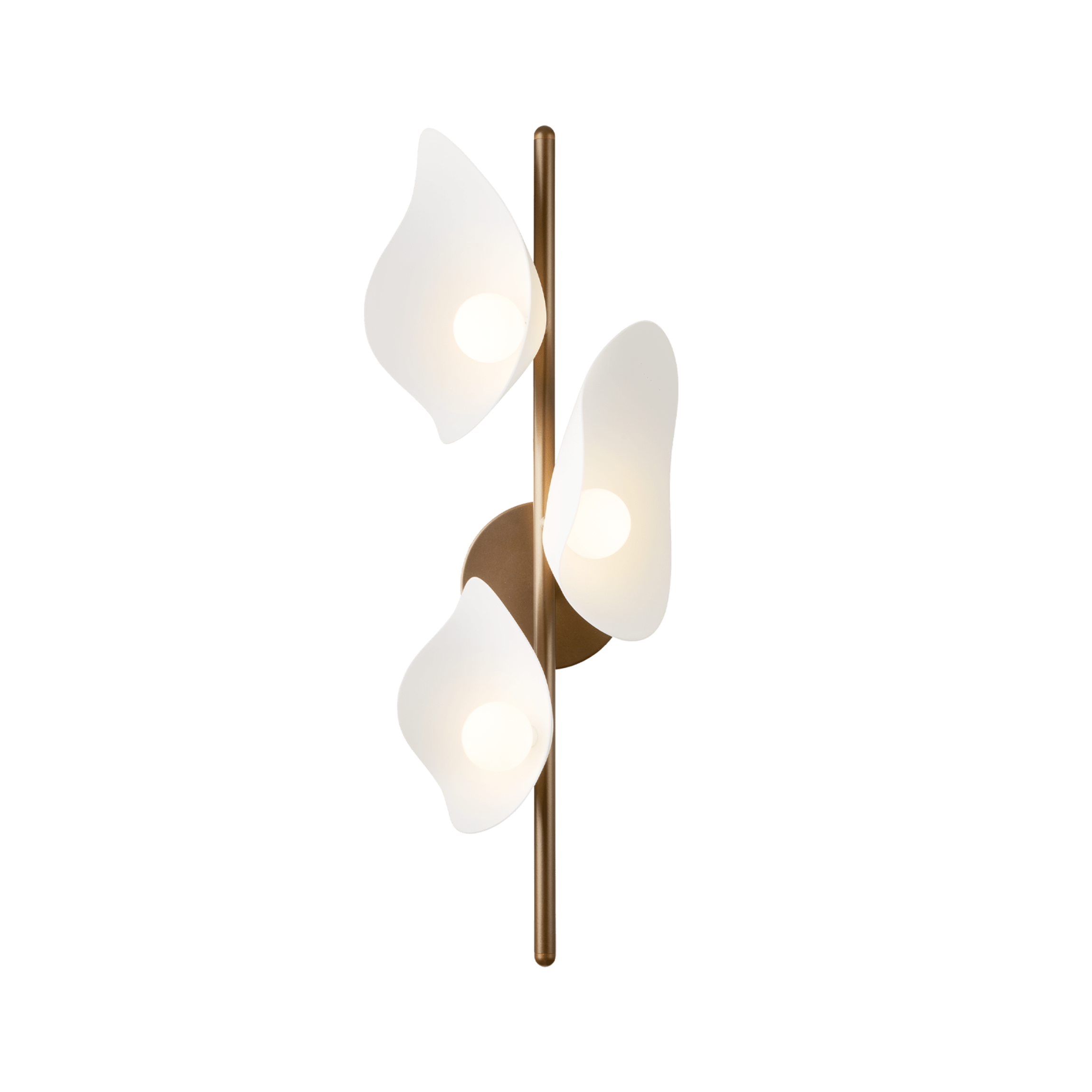 Nástenná lampa FLORII 3 tmavohnedá s bielou