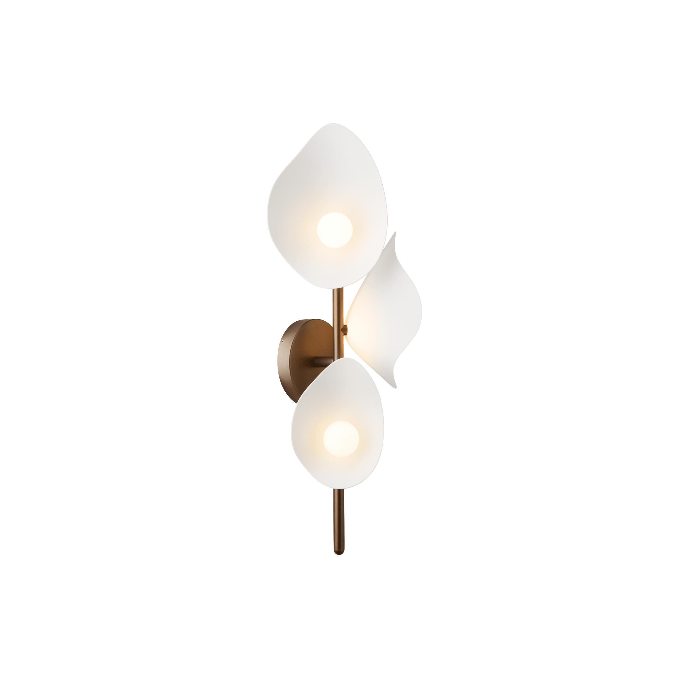 Nástenná lampa FLORII 3 tmavohnedá s bielou