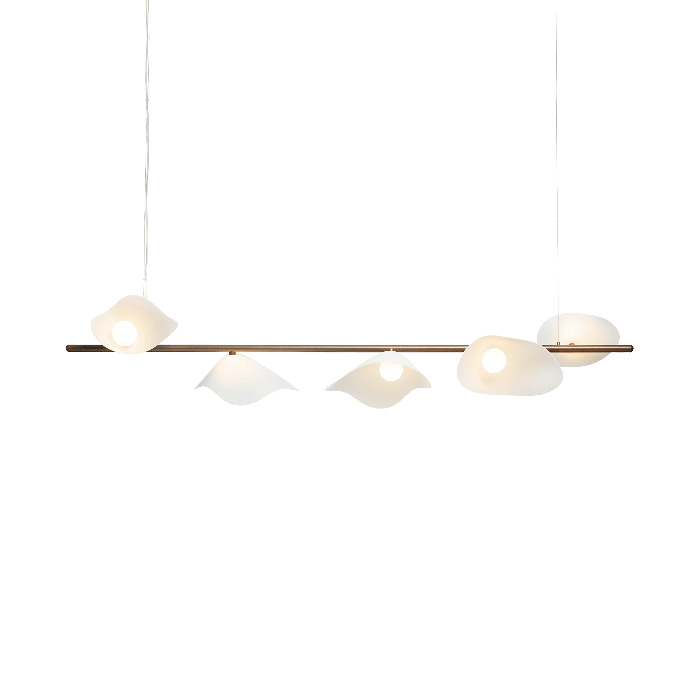 Závesná lampa FLORII 5 tmavohnedá s bielou