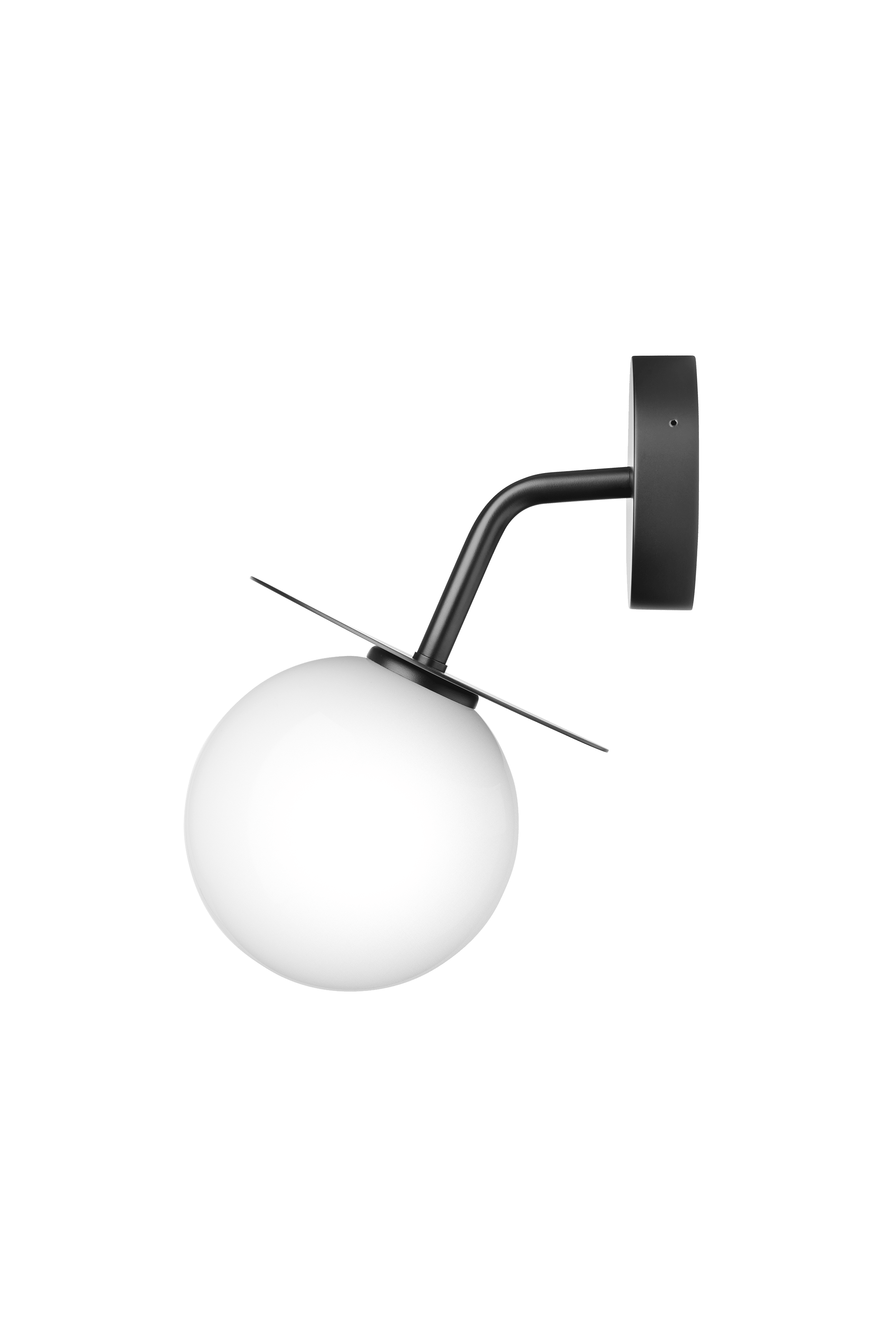 Exteriérová nástenná lampa LIILA čierna s opálovým sklom