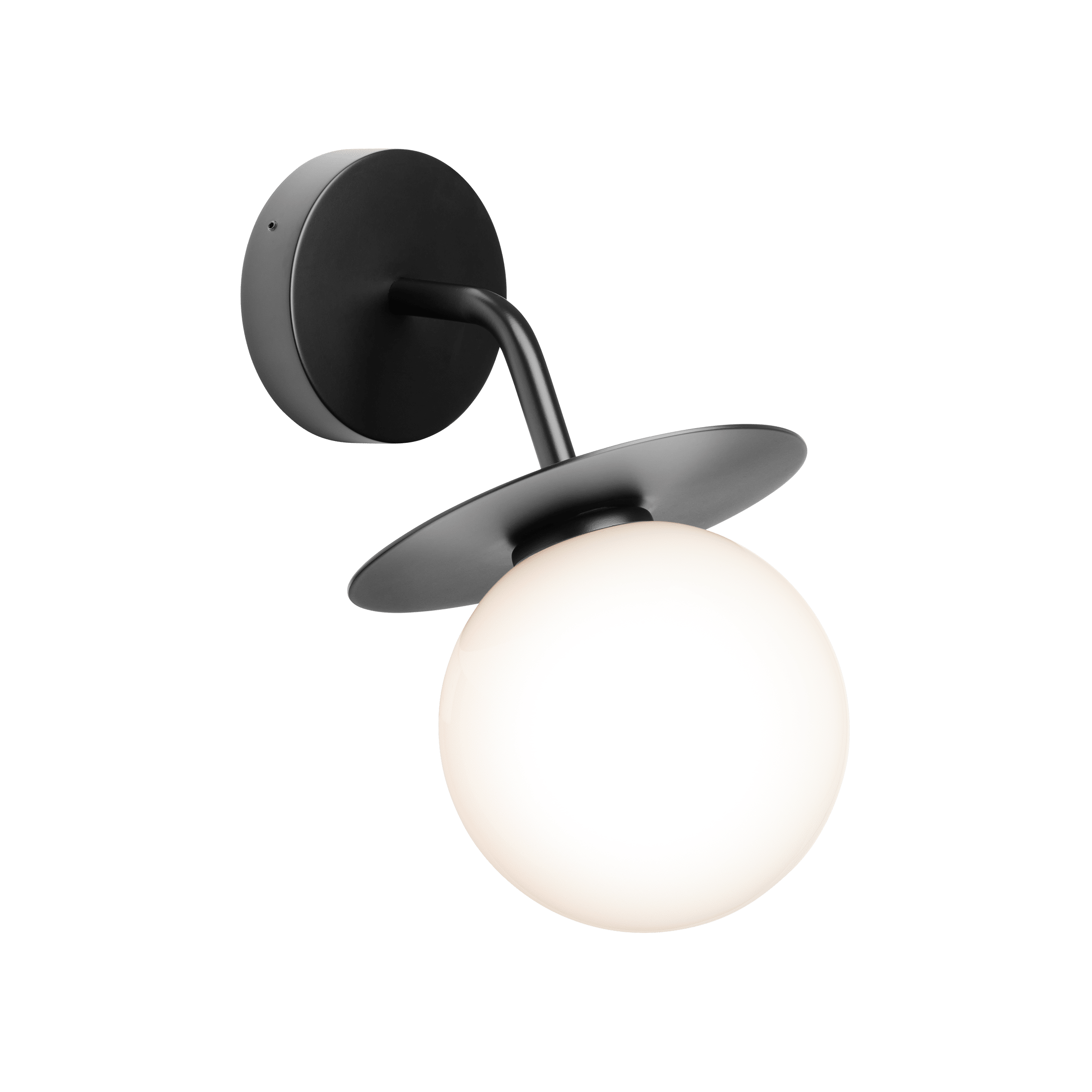 Exteriérová nástenná lampa LIILA čierna s opálovým sklom