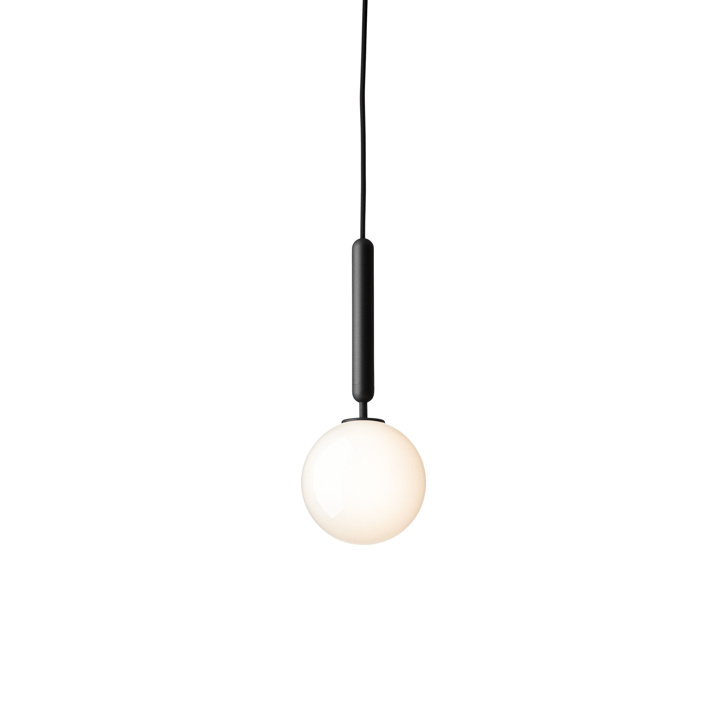 Závesná lampa MIIRA grafitová s opálovým sklom