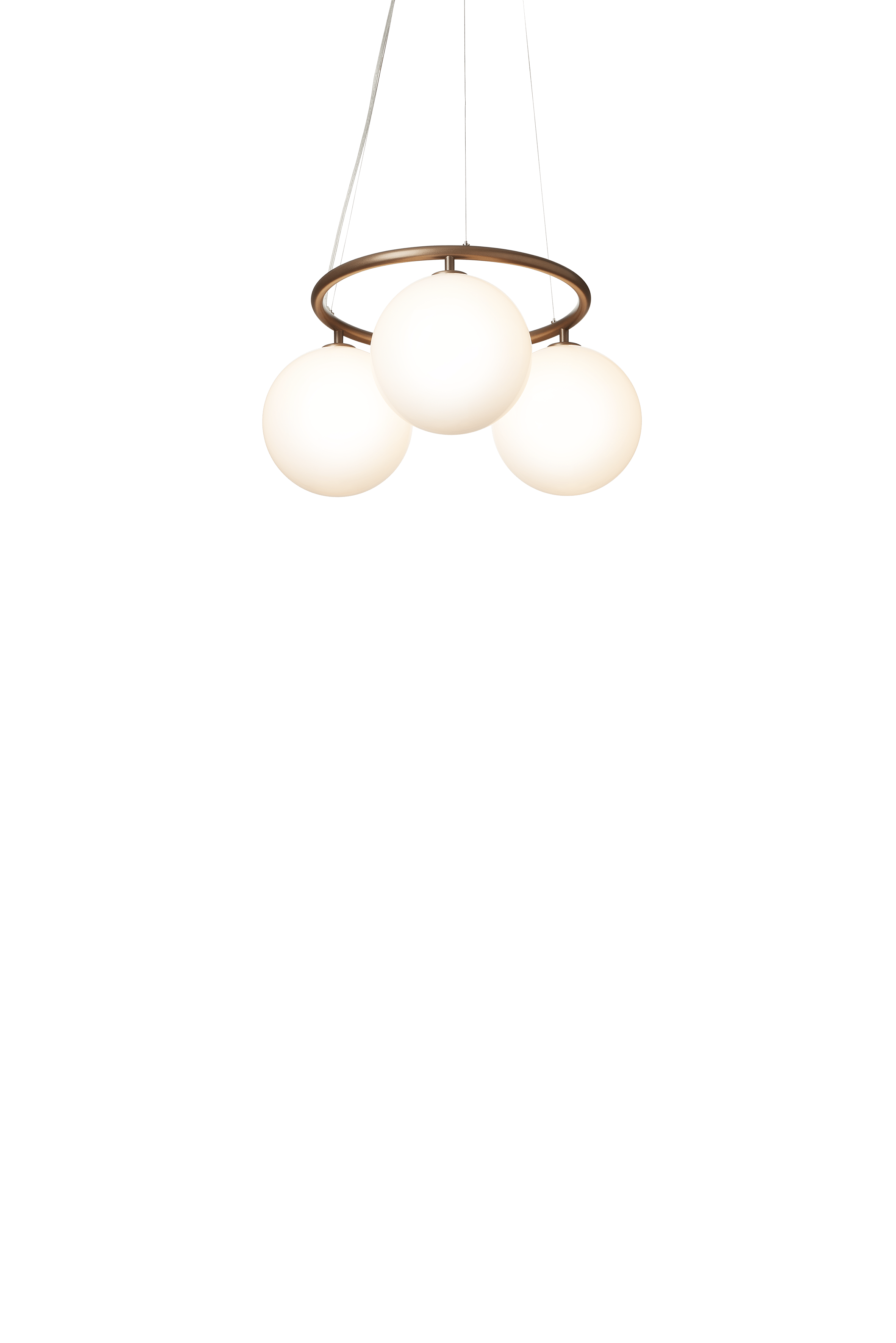 Závesná lampa MIIRA 3 CIRCULAR tmavohnedá s opálovým sklom