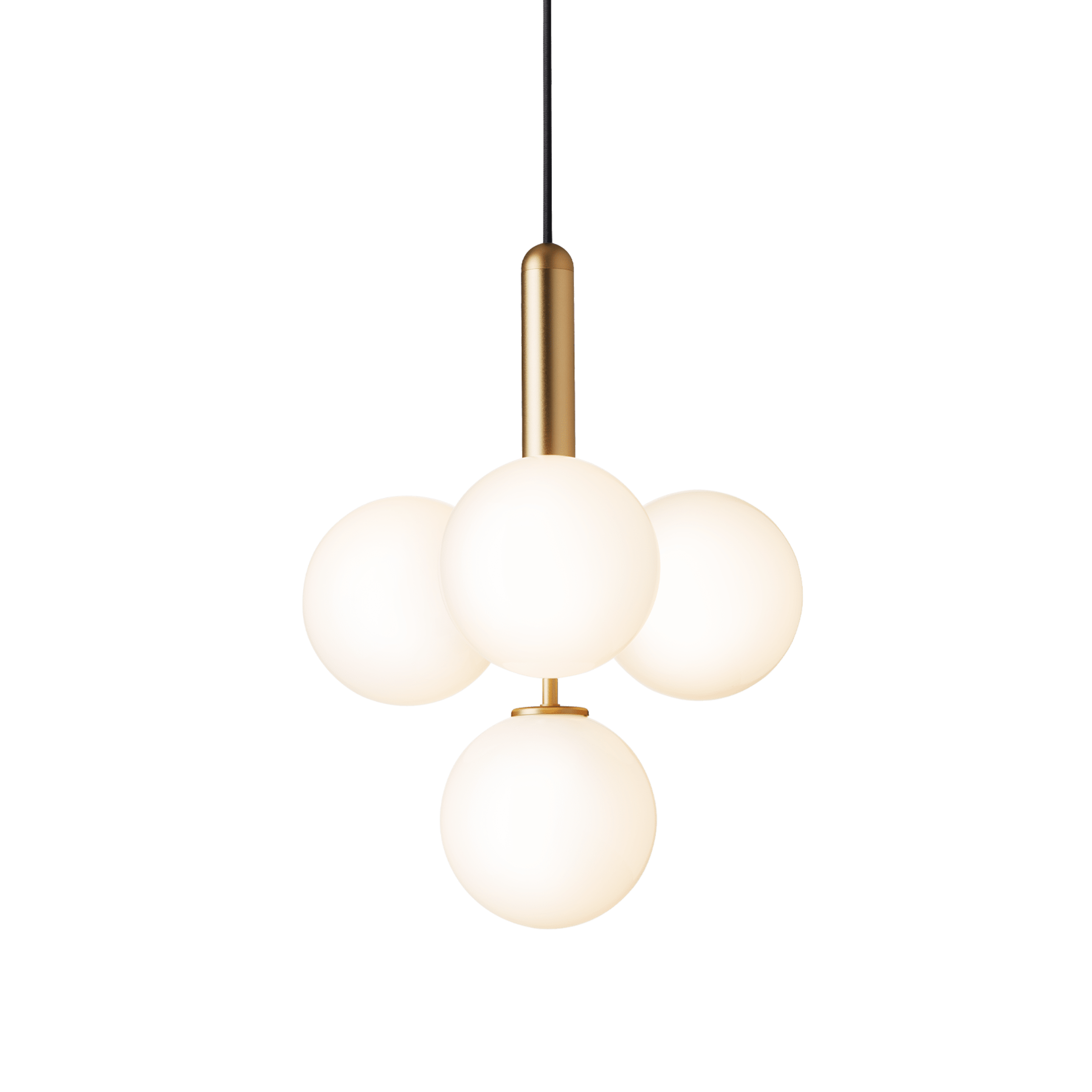 MIIRA Pendant Lamp 4 Brass with Opal Glass