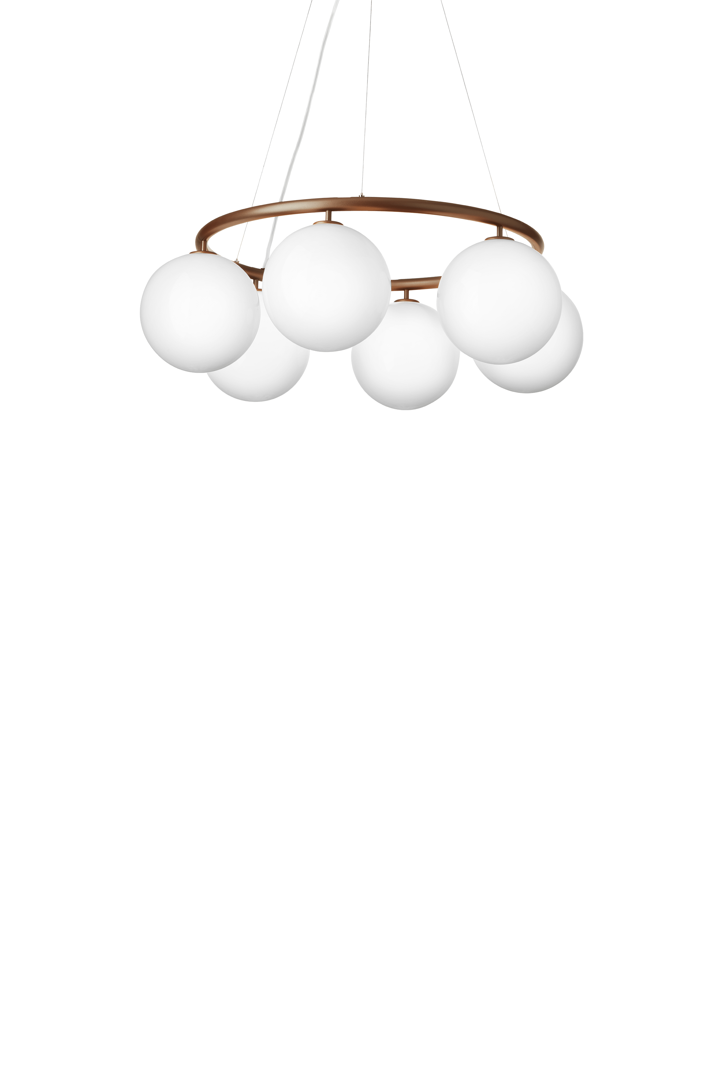 Závesná lampa MIIRA 6 CIRCULAR tmavohnedá s opálovým sklom