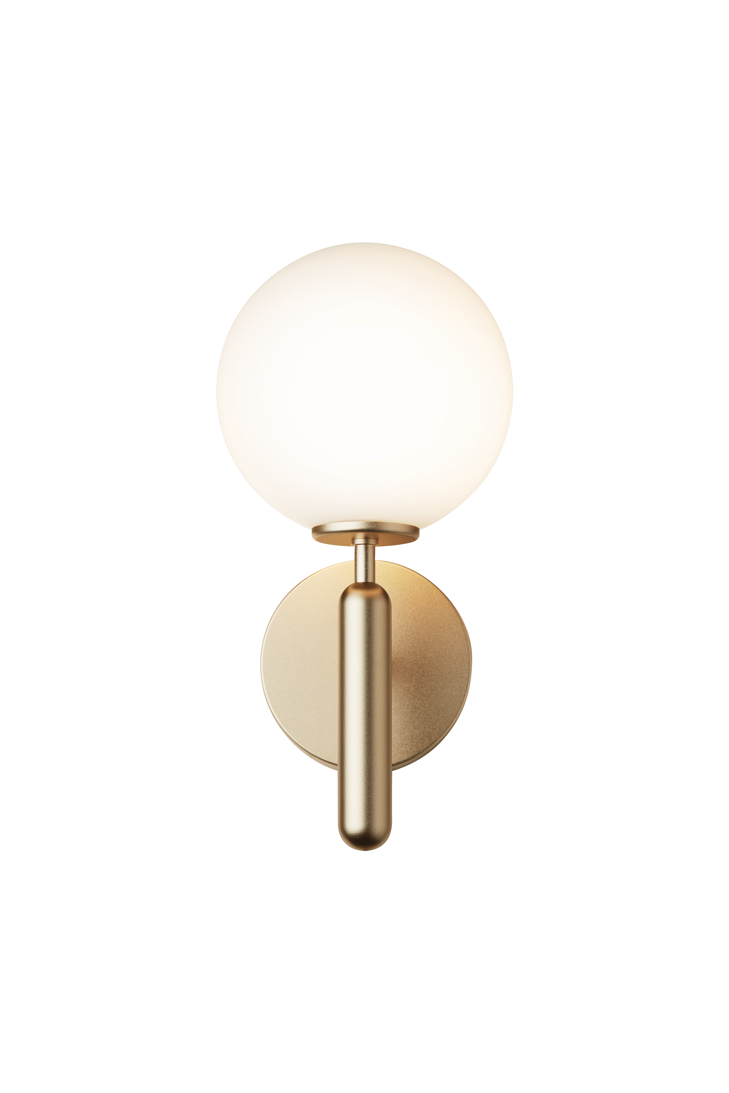 Nástenná lampa MIIRA mosadzná s opálovým sklom