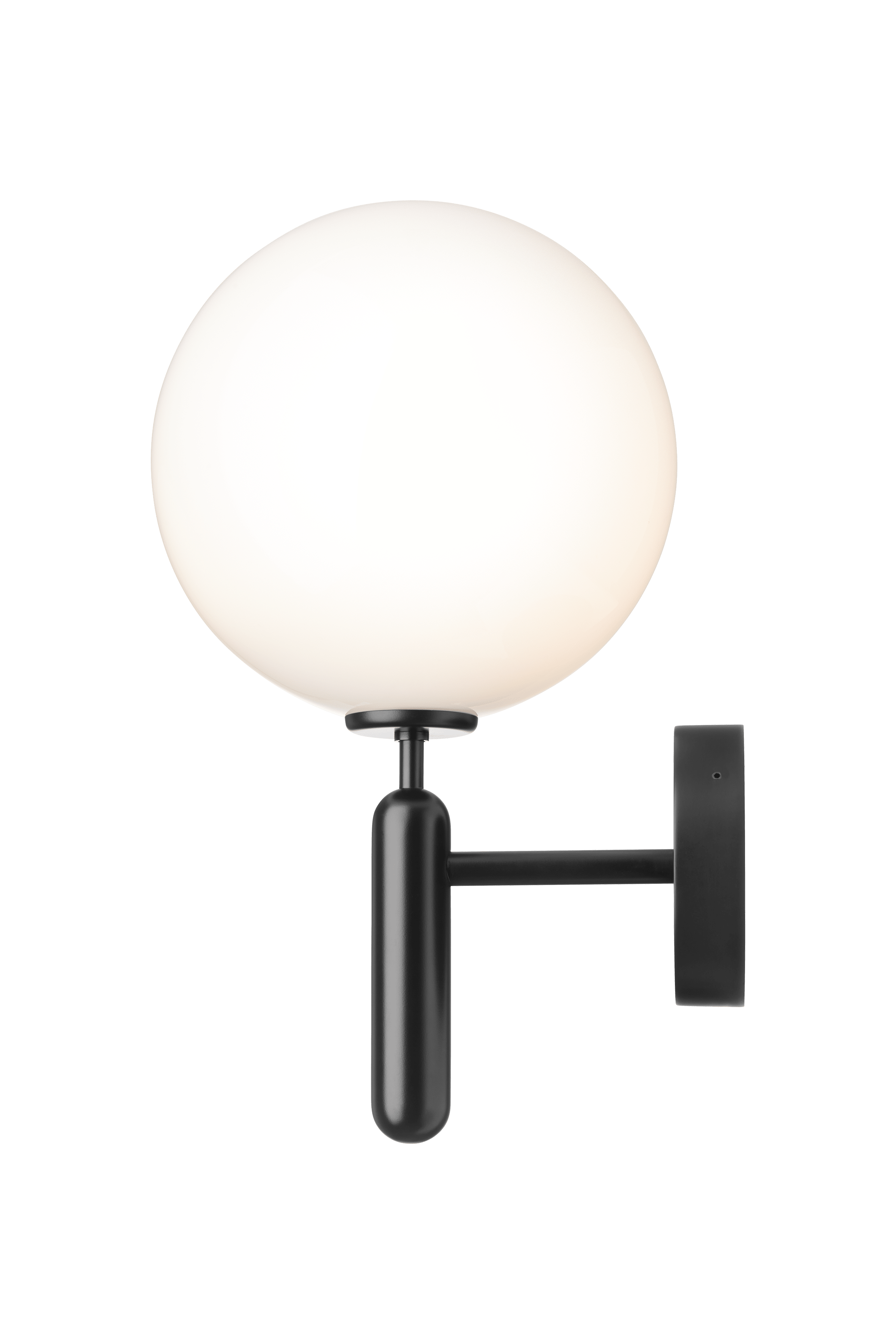 Záhradná nástenná lampa MIIRA čierna s opálovým sklom