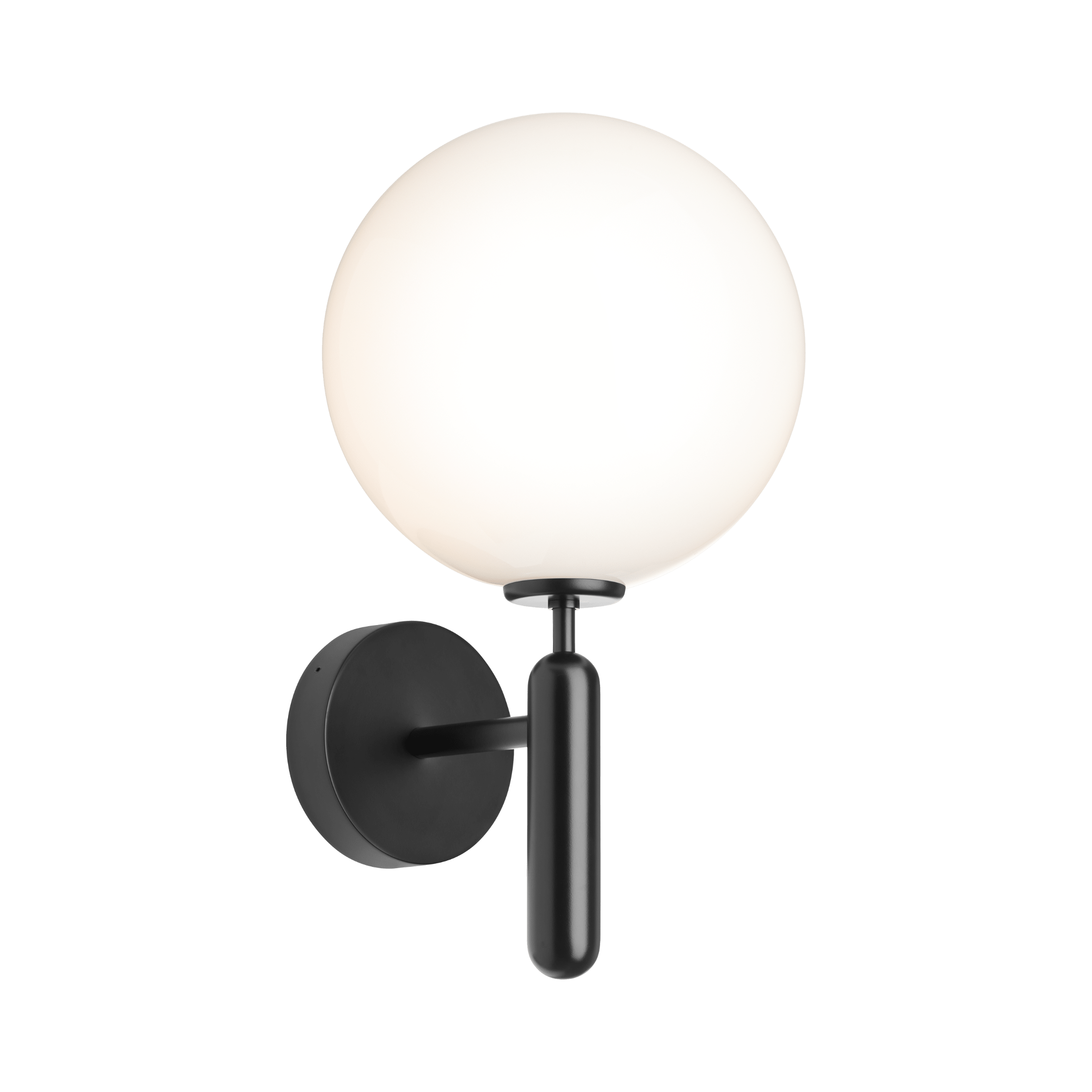 Záhradná nástenná lampa MIIRA čierna s opálovým sklom