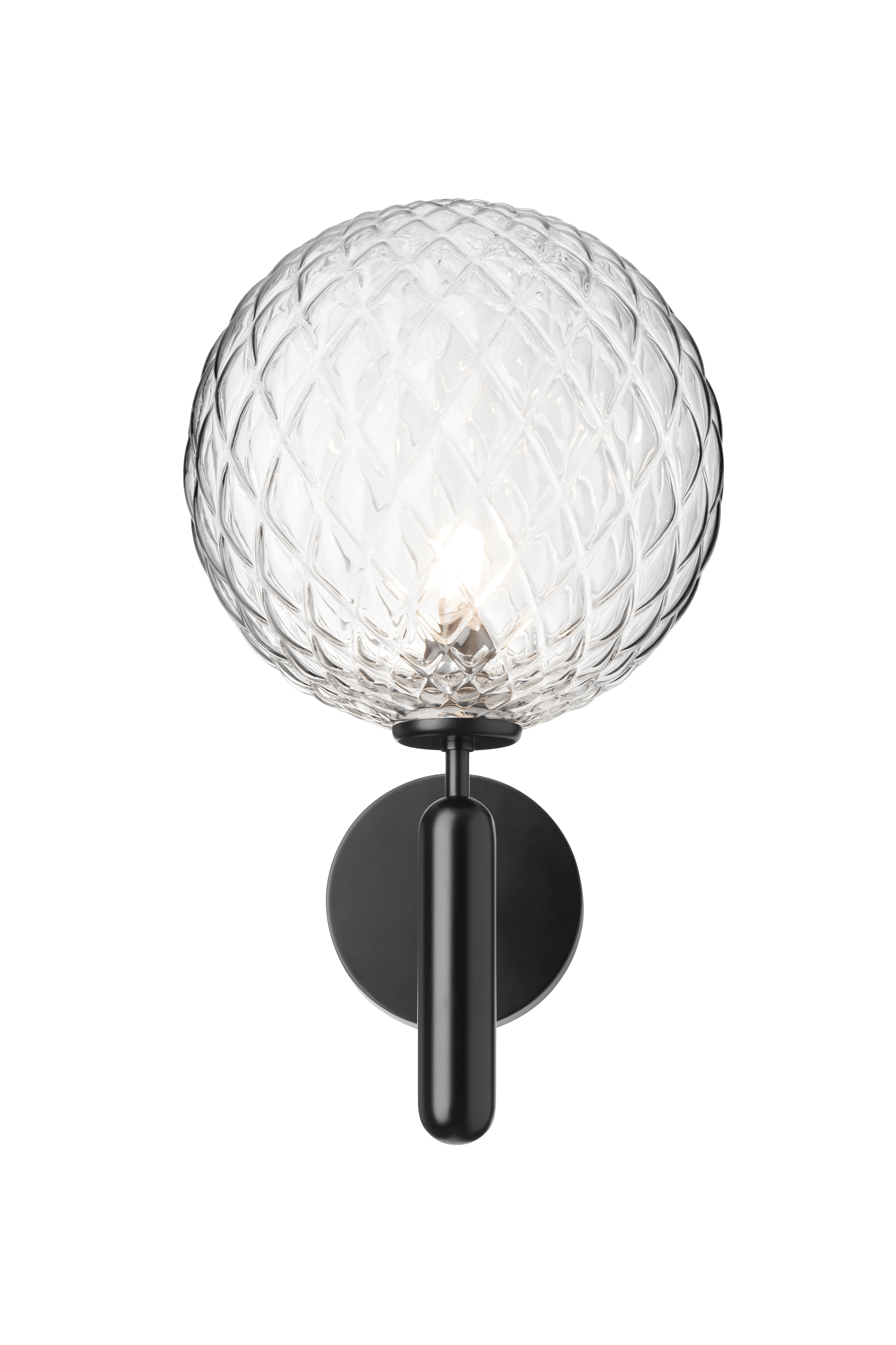 Exteriérová nástenná lampa MIIRA čierna s priehľadným sklom