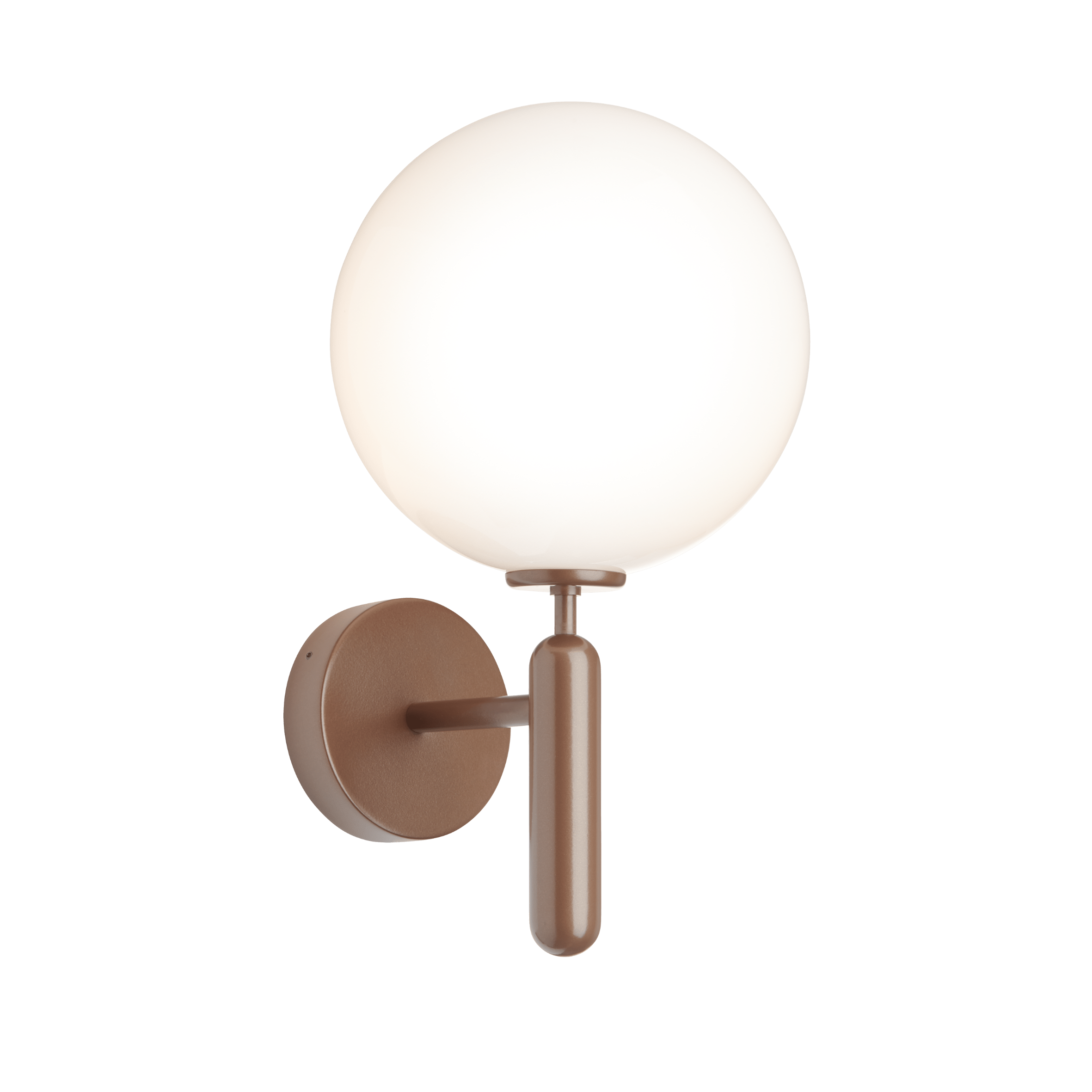 Záhradná nástenná lampa MIIRA tmavohnedá s opálovým sklom