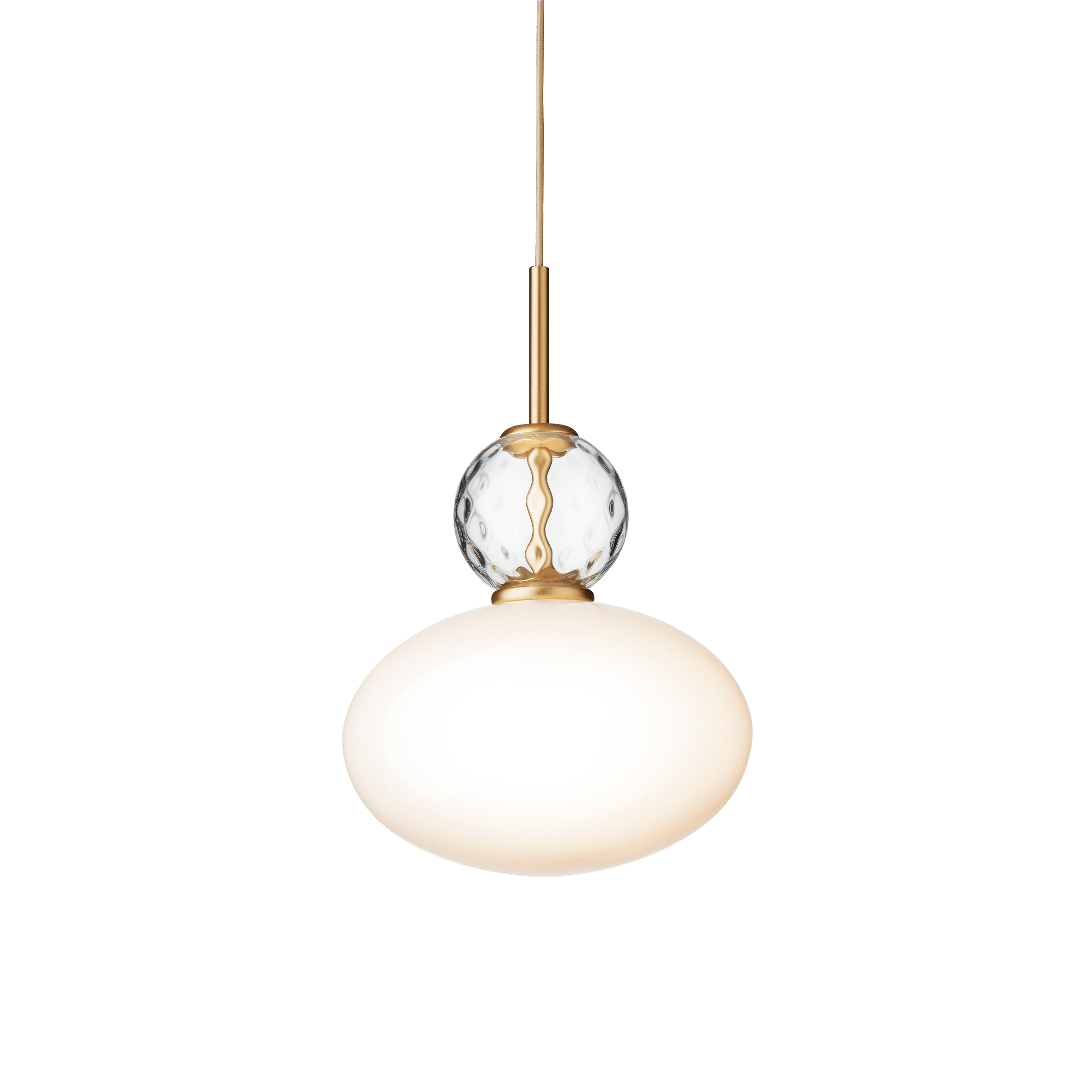 Závesná lampa RIZZATTO 32 mosadzná s opálovým sklom