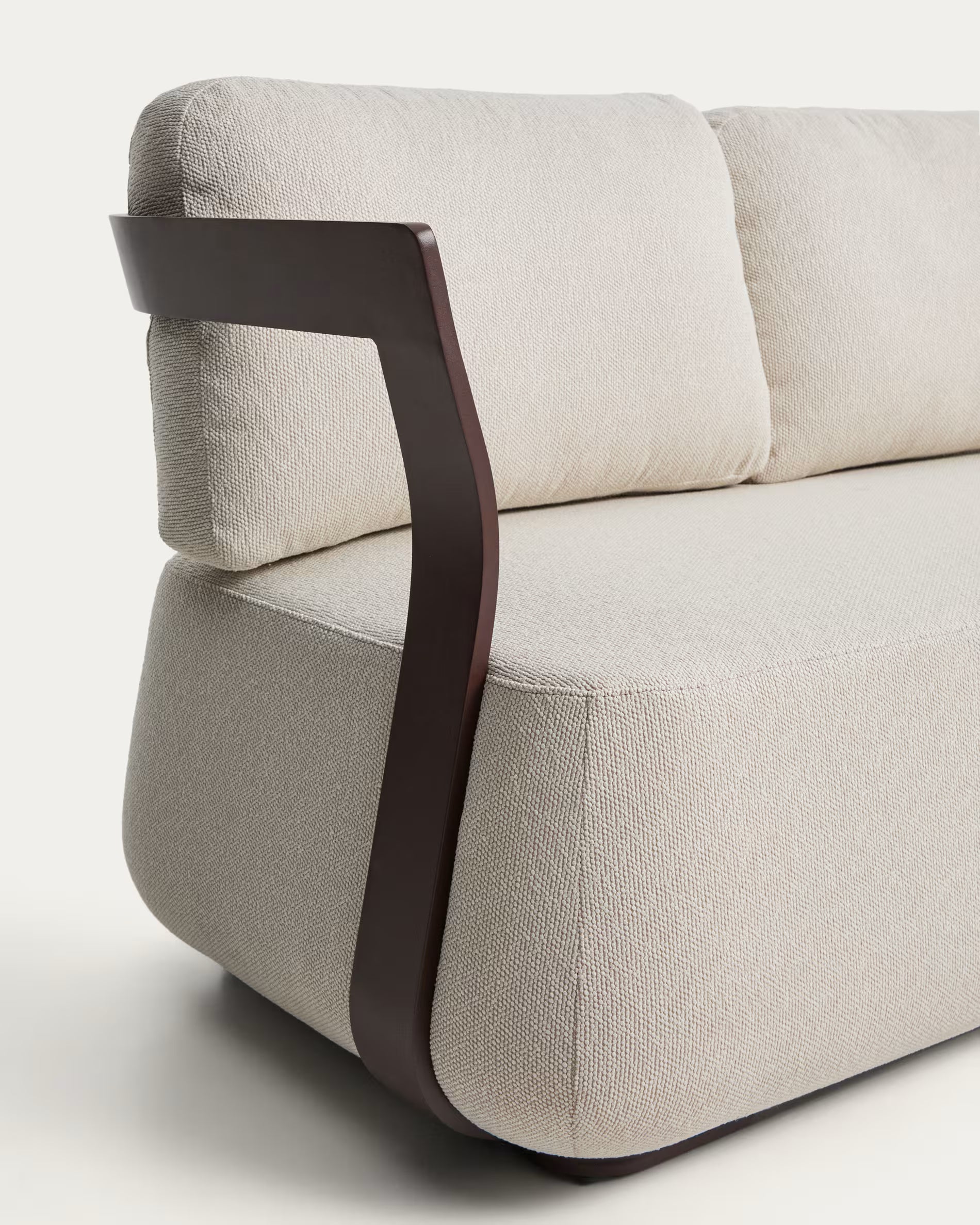 Sofa do záhrady 3-miestna TAMARIS ecru s hnedým podstavcom