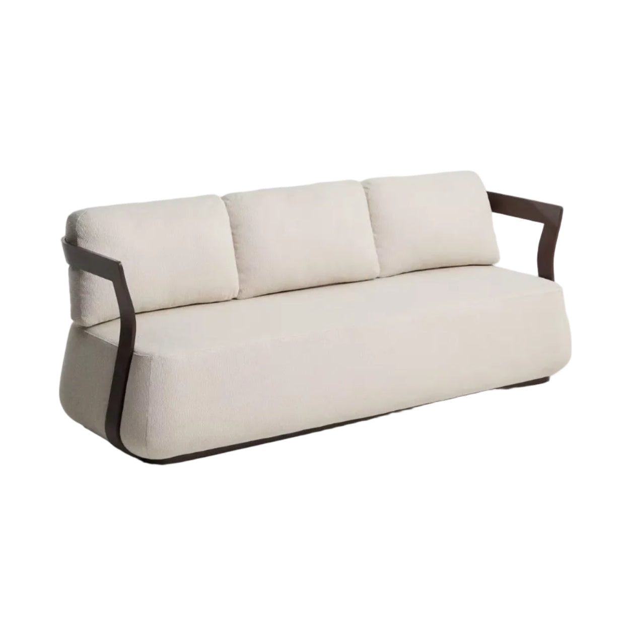Sofa do záhrady 3-miestna TAMARIS ecru s hnedým podstavcom