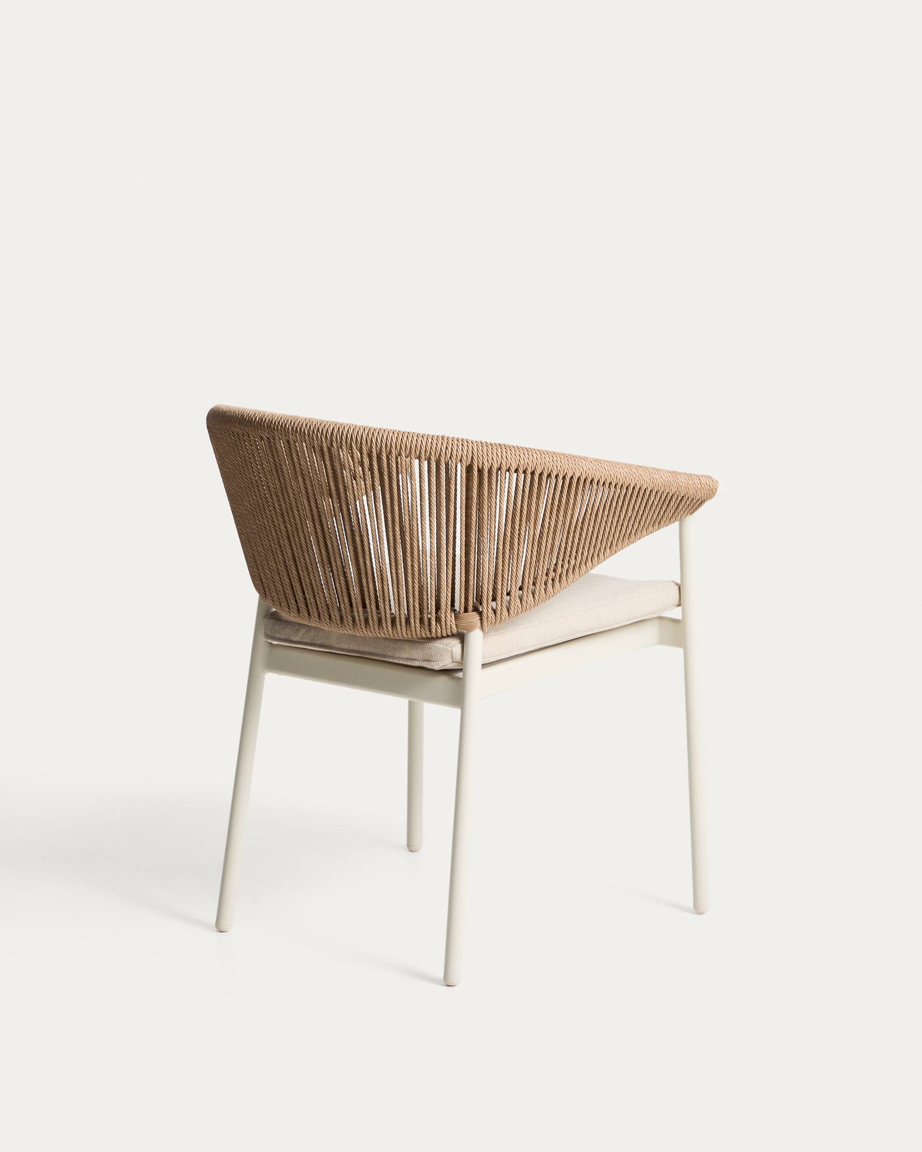 ZUARA Ecru Garden Chair with Brown