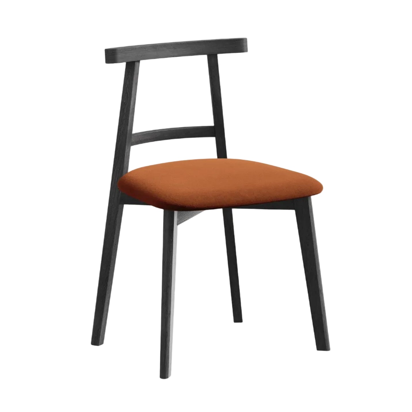 Sametová stolička OHELO terakota s čiernym bukovým podstavcom