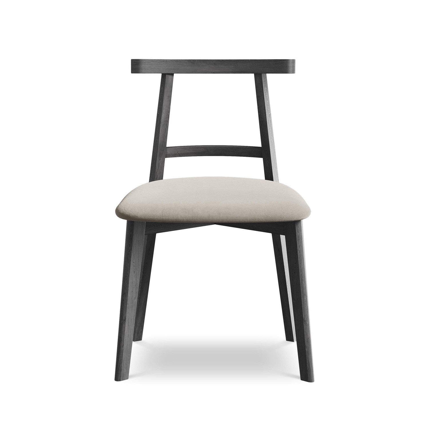 Sametová stolička OHELO taupe s čiernym bukovým podstavcom