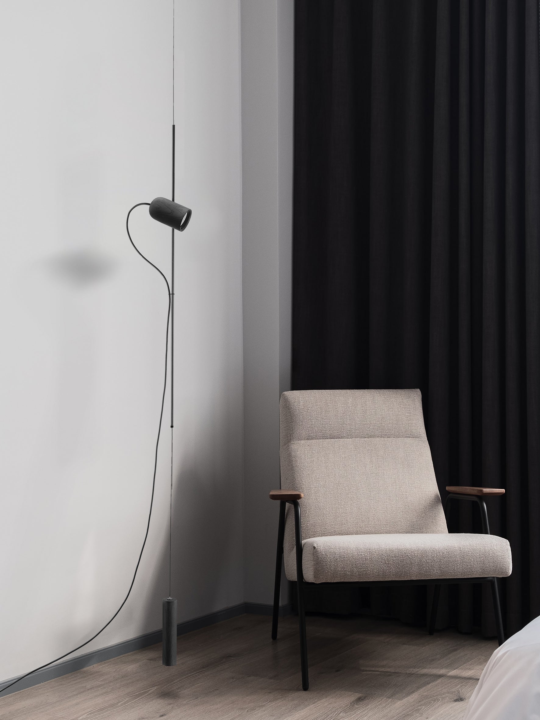 ONFA Pendant Lamp Black Ash Wood with Graphite Finish