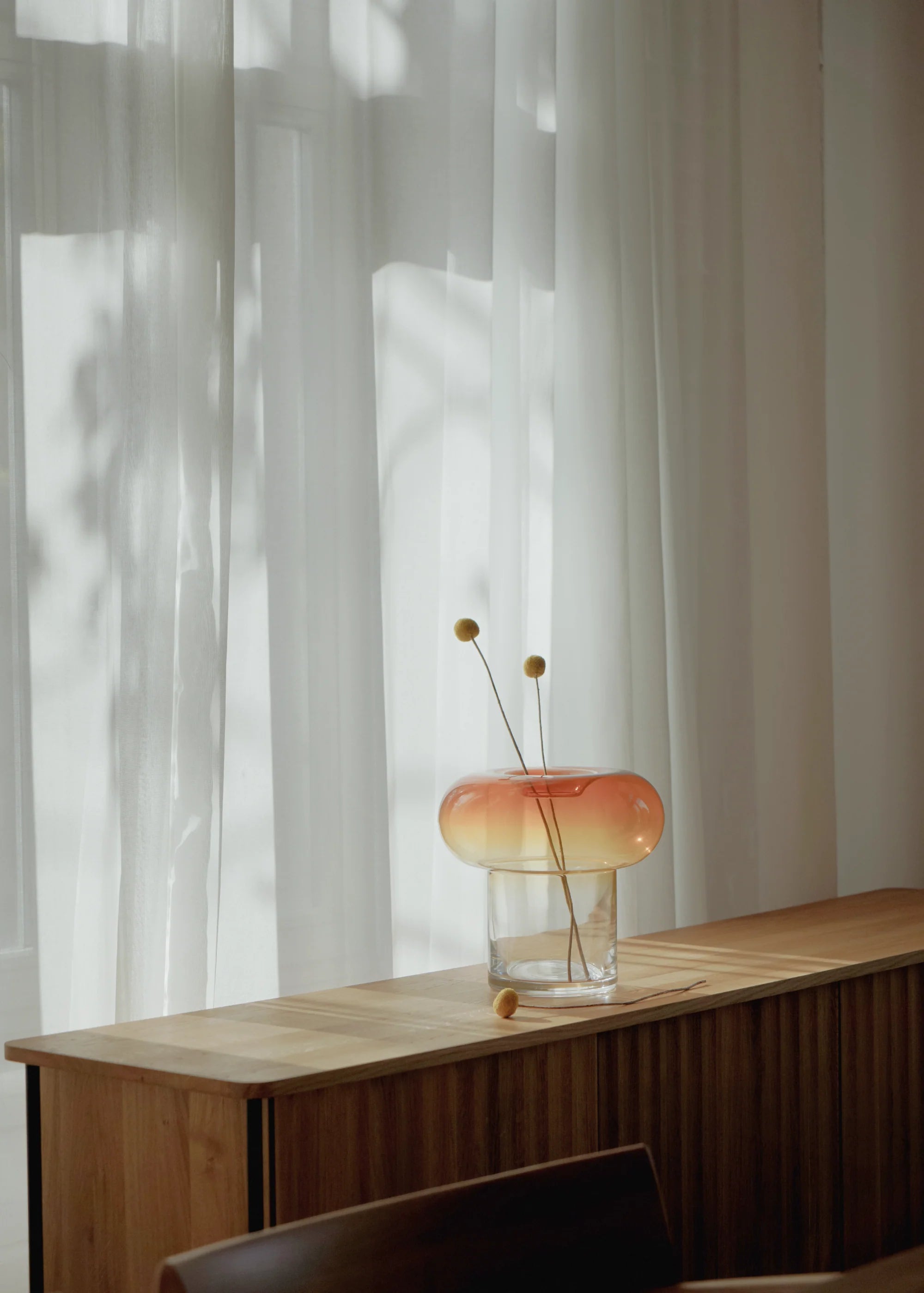 Váza ORIO oranžové fúkané sklo