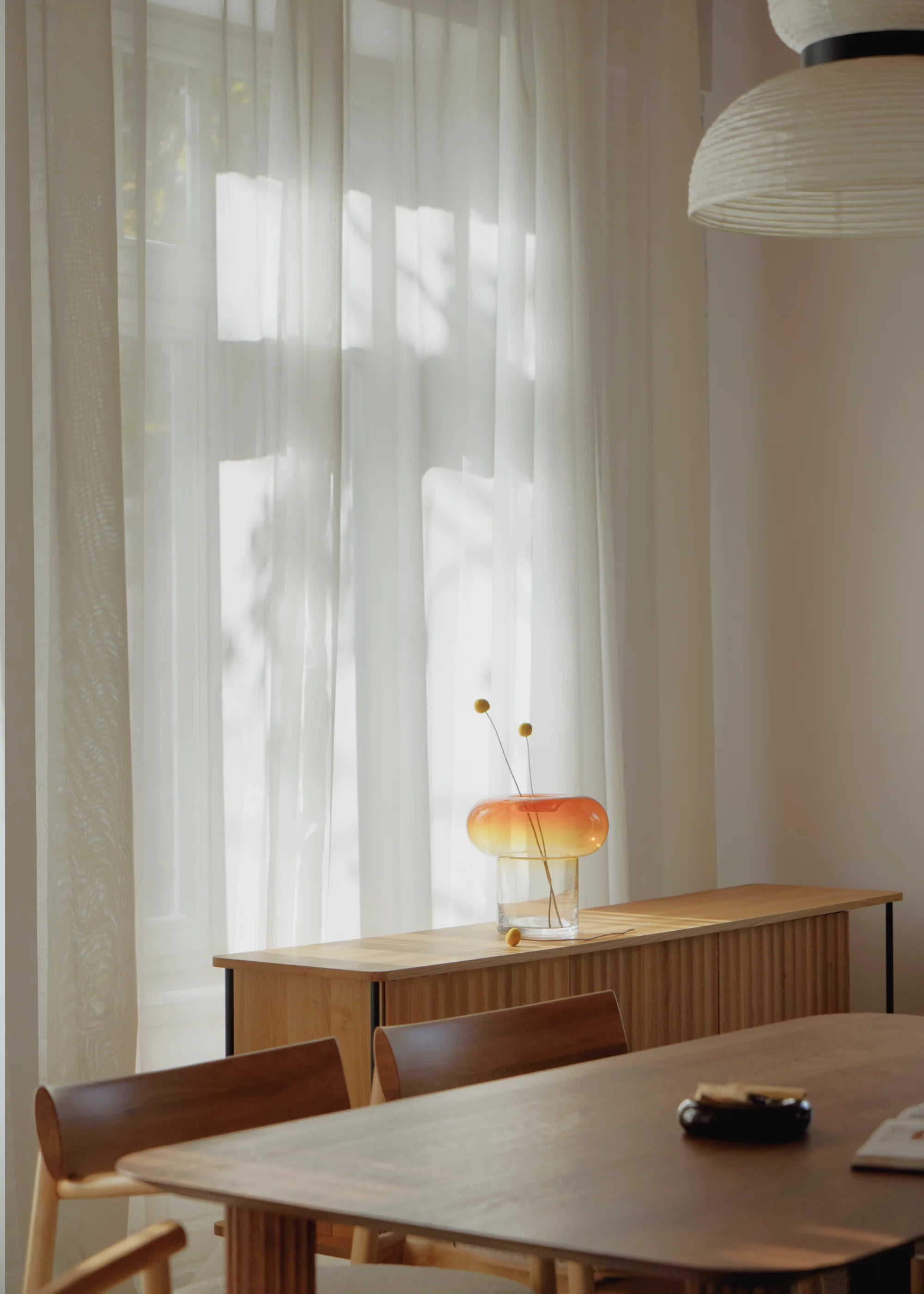 Váza ORIO oranžové fúkané sklo